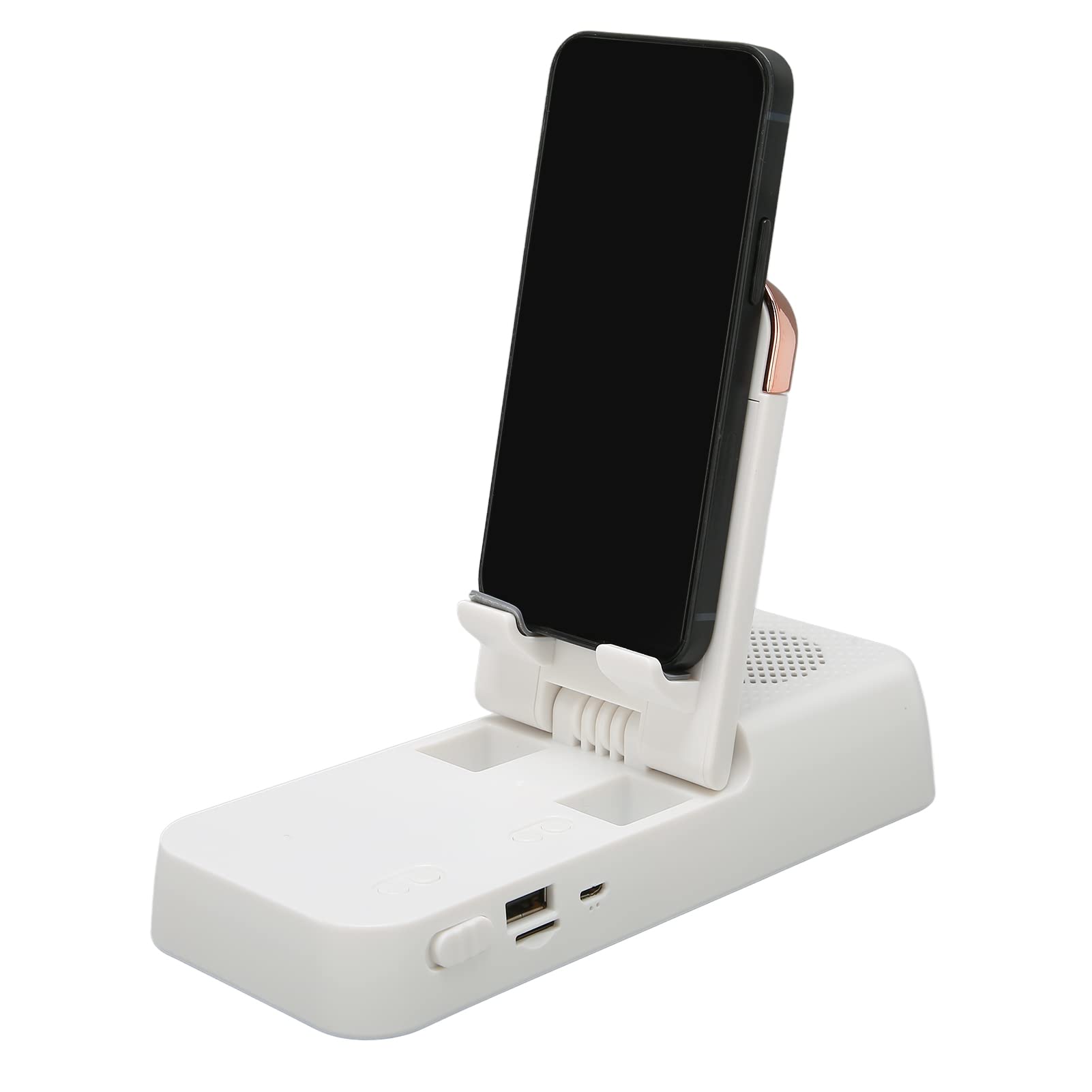 Tangxi Adjustable Non-Slip Phone Stand with Wireless Bluetooth Speaker | HD Surround Sound Multi-Functional Mobile Holder for Home, Office & Travel Use