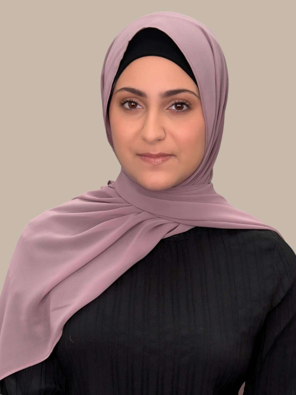 Luxury Chiffon Hijab Scarf for Women - Soft Modish Orchid Print Headscarf - Perfect for Daily Wear, Prayer, and Special Occasions