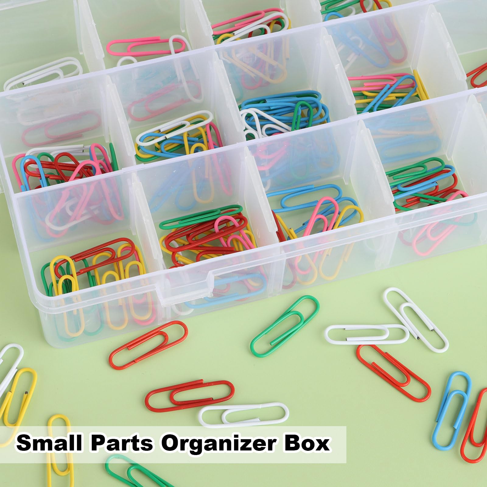 6 Pack 18 Grids Clear Plastic Organizer Box with Adjustable Dividers - Tackle Box & Craft Storage for Fishing, DIY Beads, Jewelry Making, Art Supplies - Perfect for Home, Office & Travel Organization