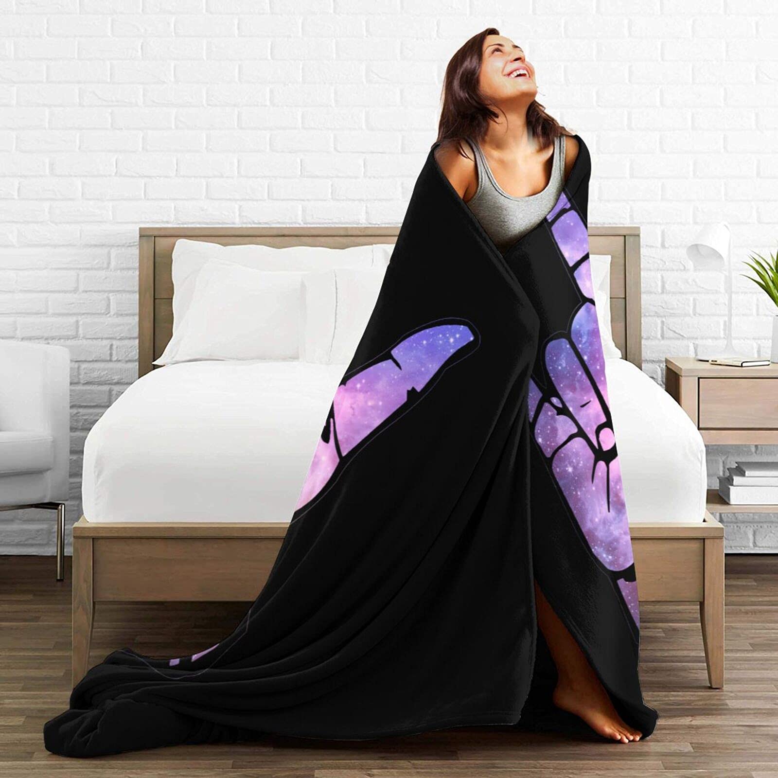 ASL I Love You Sign Language Flannel Fleece Throw Blanket - Soft & Warm Blanket for Bed, Sofa, Living Room - Perfect for Couples, Gift Giving & Cozy Winter Nights