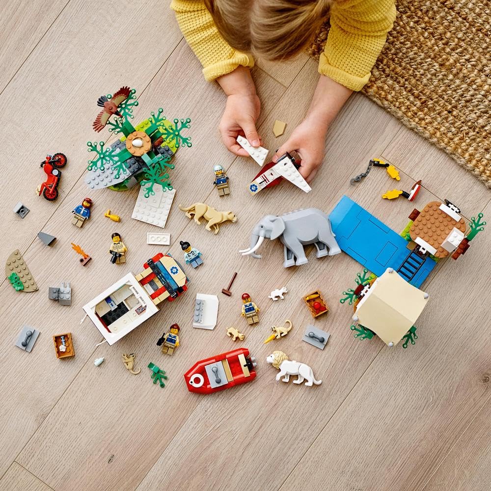 LEGO City Wildlife Rescue Camp Building Toy Set for Kids - Creative Play & Animal Rescue Adventure | Perfect for Birthday Gifts & STEM Learning Activities