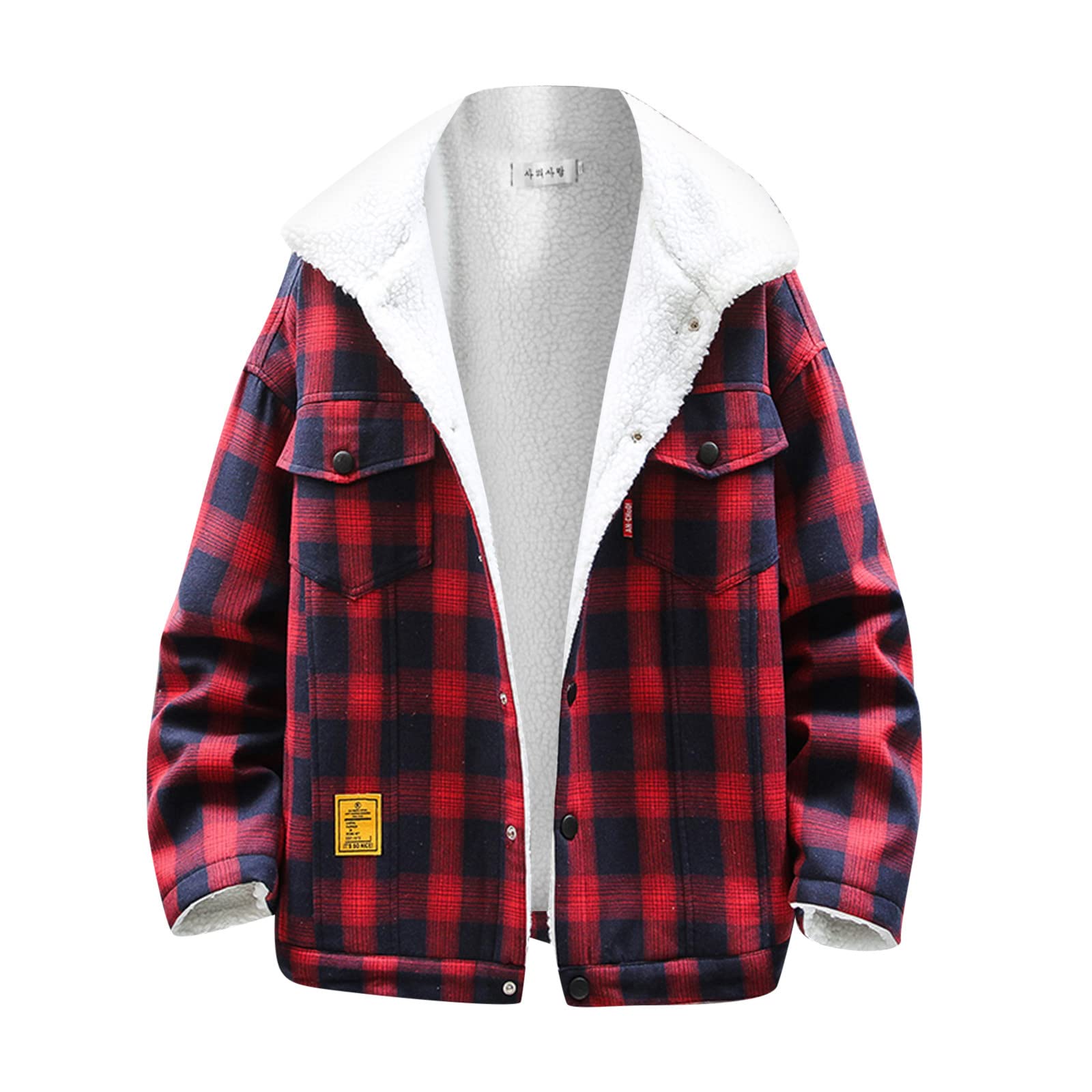 Men's Plaid Pocket Loose Coat - Winter Jacket for Men | Casual Oversized Blouse Top | Perfect for Fall & Winter Outfits, Daily Wear, and Outdoor Activities