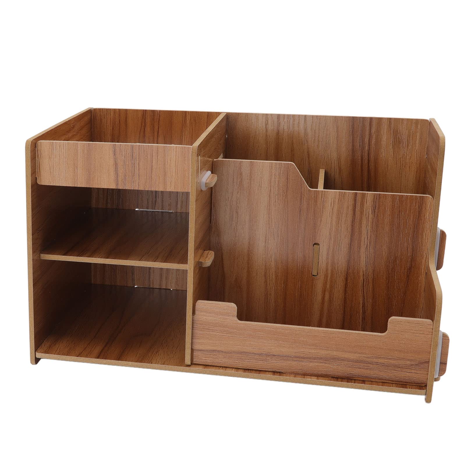 PENO Wooden Desk Organizer - DIY Assembly Multilayer Storage Shelf for Office Supplies, Pens & Stationery | Perfect for Home Office, Study Desk & Workspace Organization