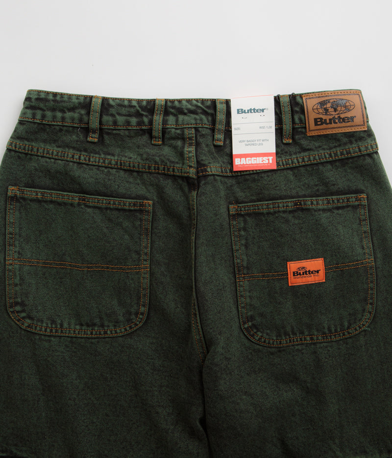 Butter Goods Santosuosso Jeans - Dark Green Denim Pants for Men | Casual Wear & Street Style Outfits