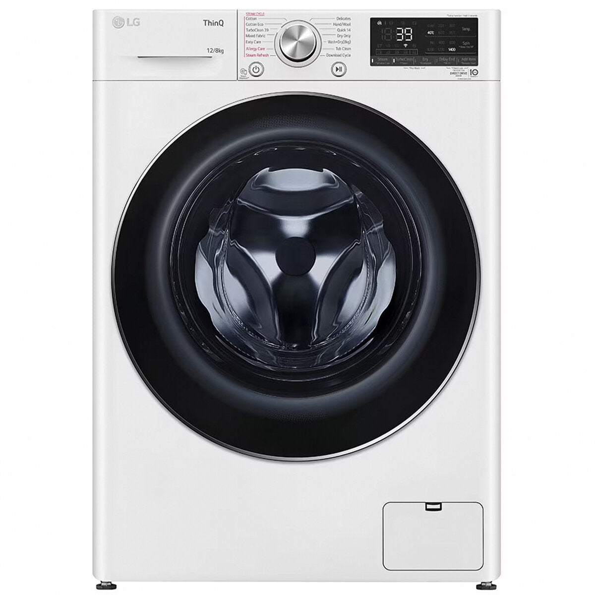 LG Series 9 12kg/8kg Front Load Washer Dryer Combo with Steam Function - White (WVC9 1412W) | Perfect for Small Laundry Rooms & Apartments | Energy Efficient & Quiet Operation