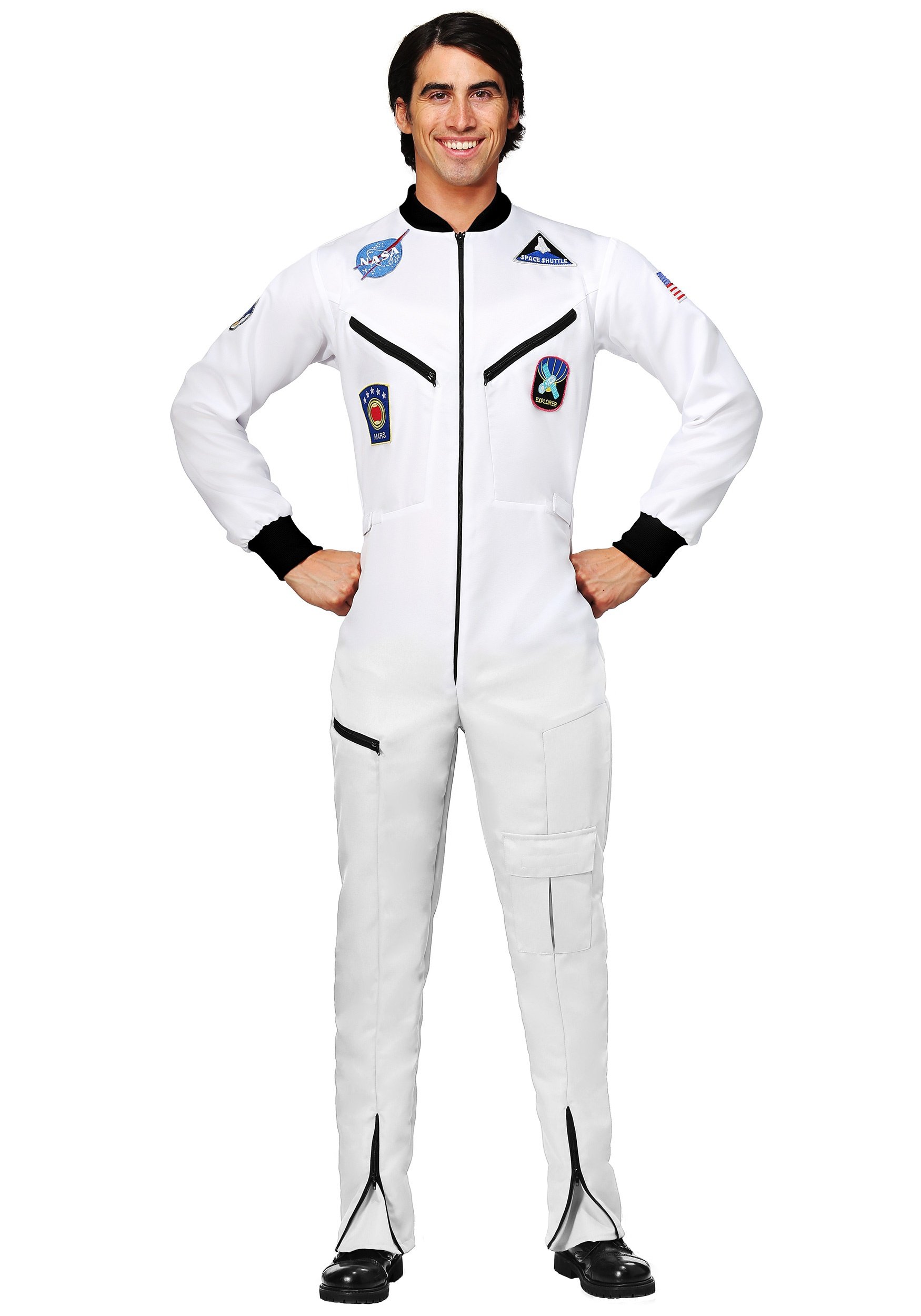 Realistic Astronaut Jumpsuit Costume for Adults - NASA-Inspired Space Suit with Authentic Patches & Zipper - Perfect for Halloween, Cosplay & Space-Themed Parties