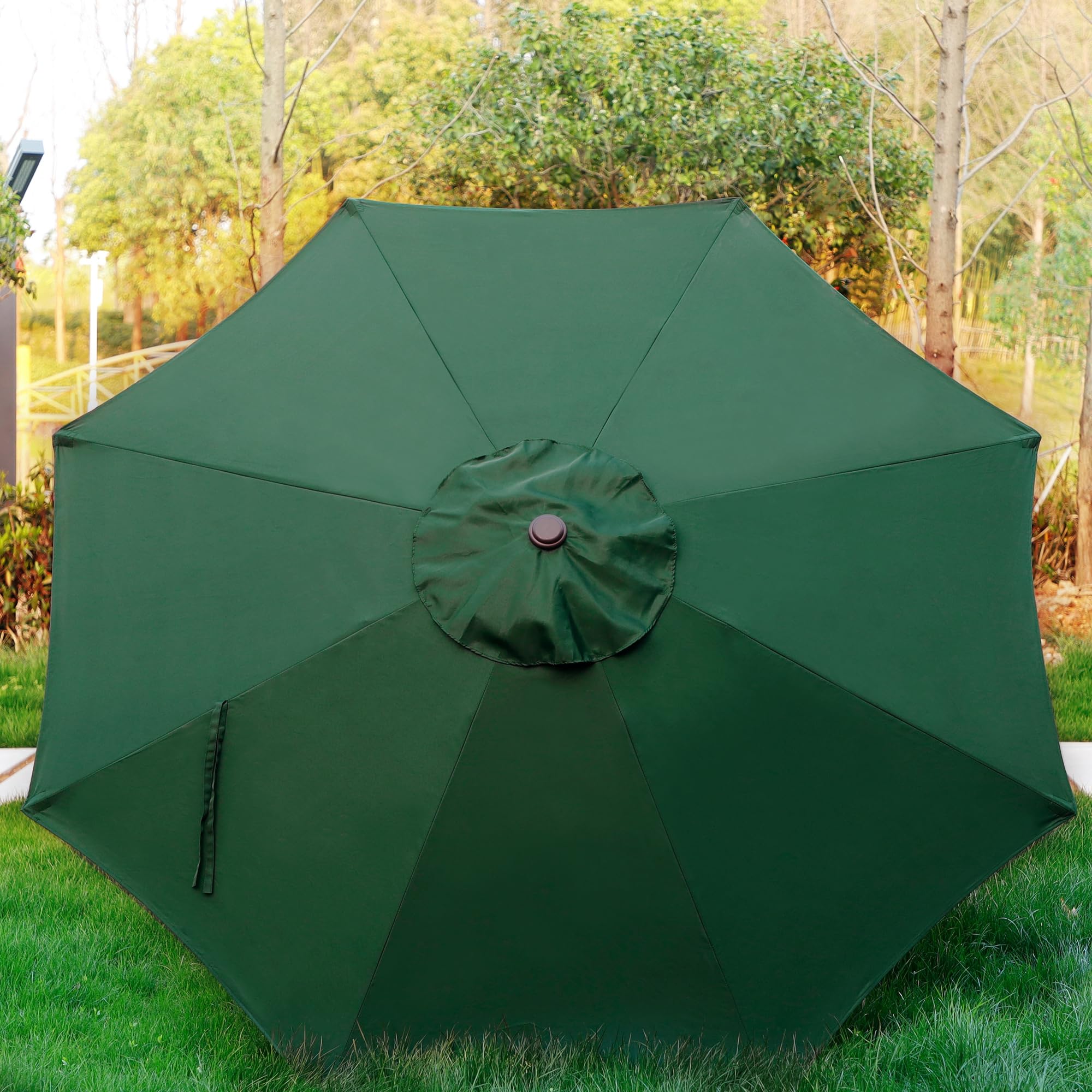 Blissun 9' Outdoor Patio Umbrella with 8 Sturdy Ribs - Push Button Tilt & Crank - Perfect for Backyard, Garden, Poolside, and Restaurant Outdoor Dining