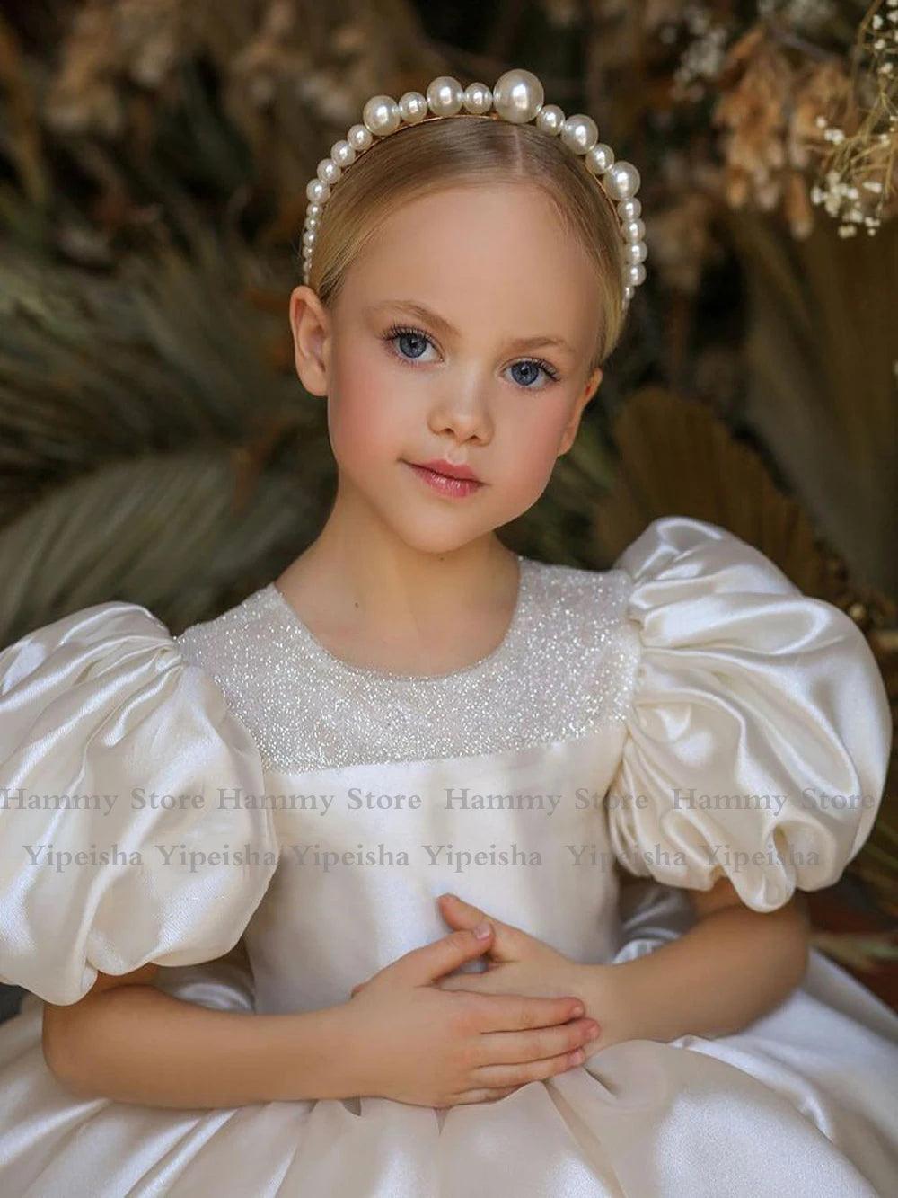 Puffy Princess Flower Girl Dress for Weddings - Elegant Tulle Ball Gown for Toddler Girls Birthday Party & Special Occasions