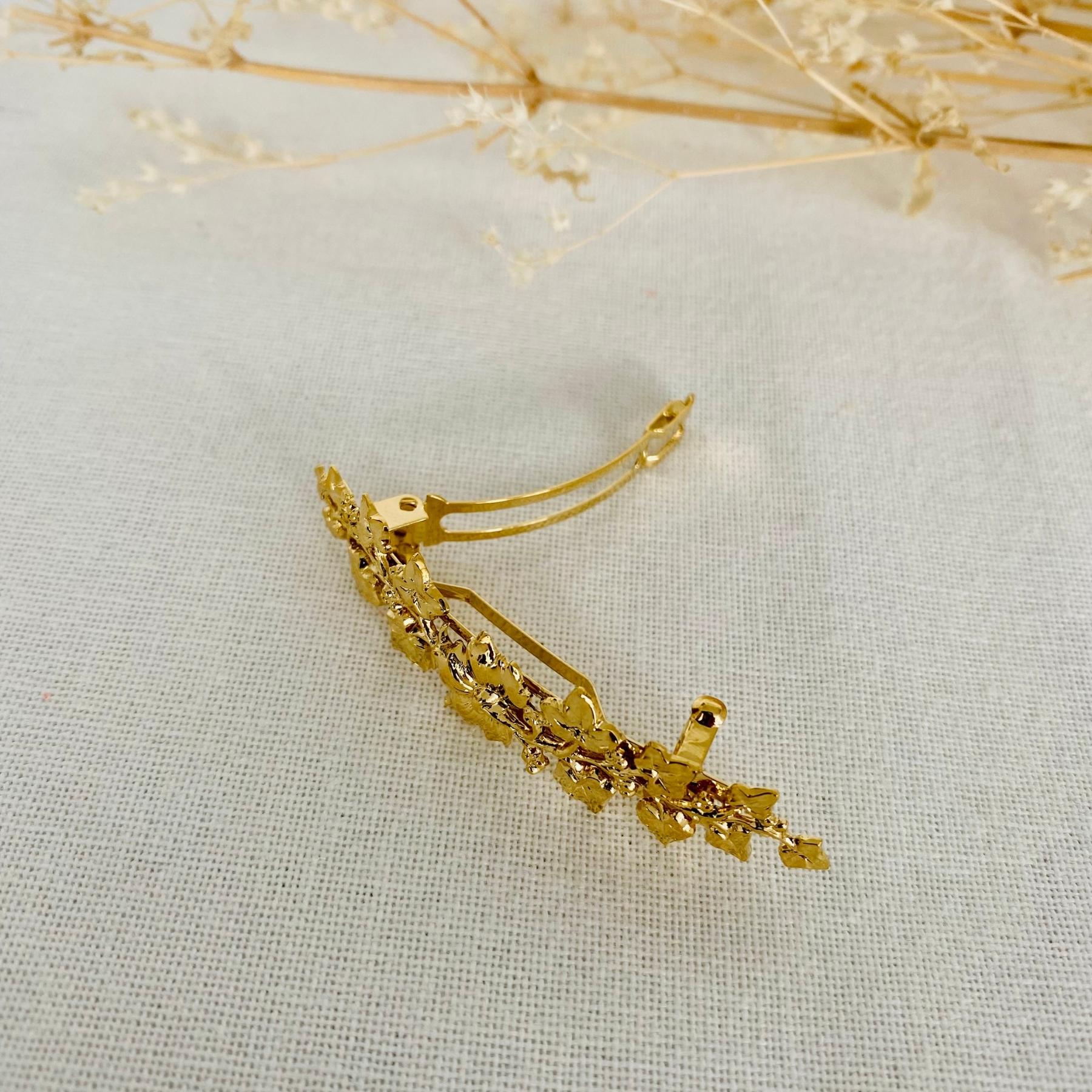 Elegant Gold Calliope Hair Clip - Perfect for Weddings, Parties & Everyday Style | Petite Hair Barrettes for Women & Girls