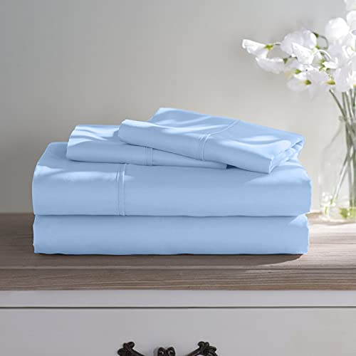 Luxury 600-Thread-Count King Size Sheet Set - 100% Egyptian Cotton, Super Soft & Breathable, Cooling & Durable - 4-Piece Bedding Set Fits Up to 12