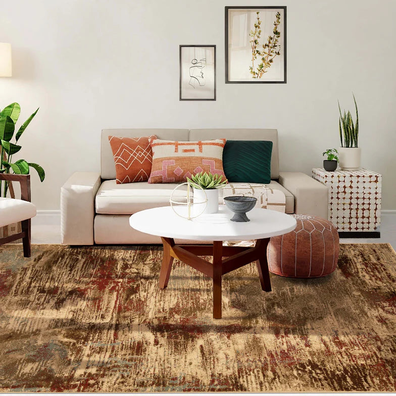 Kahuna Abstract Striped Indoor Area Rug - Soft Modern Bohemian Carpet for Living Room, Bedroom, Nursery - Non-Slip Comfortable Floor Mat for Home Decor