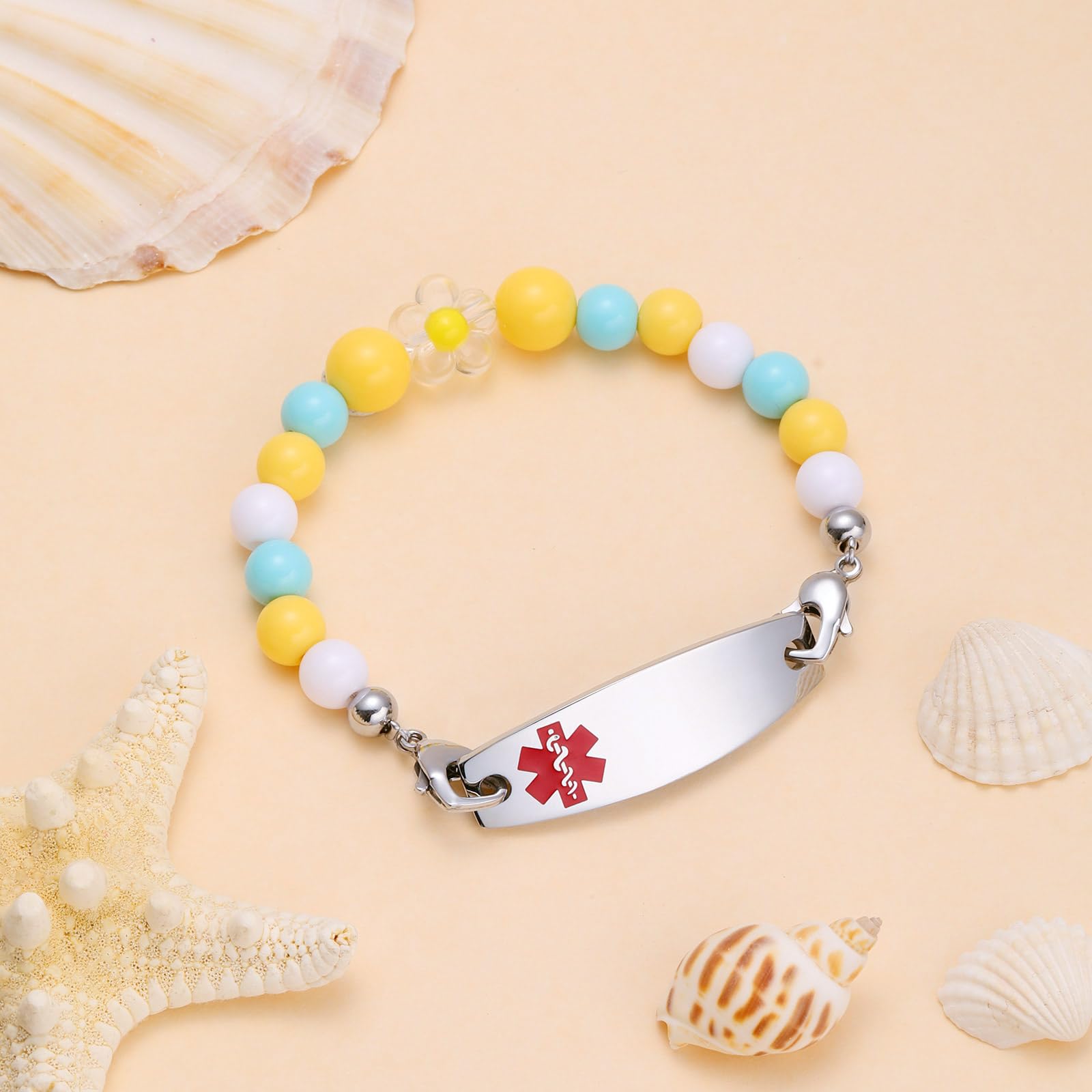 Custom Medical Alert Bracelet for Women - Free Engraving, 3-Layer Stainless Steel Chain, Adjustable 5.5-8.5 Inch Sizing - Perfect for Diabetes, Allergies & Emergency Identification