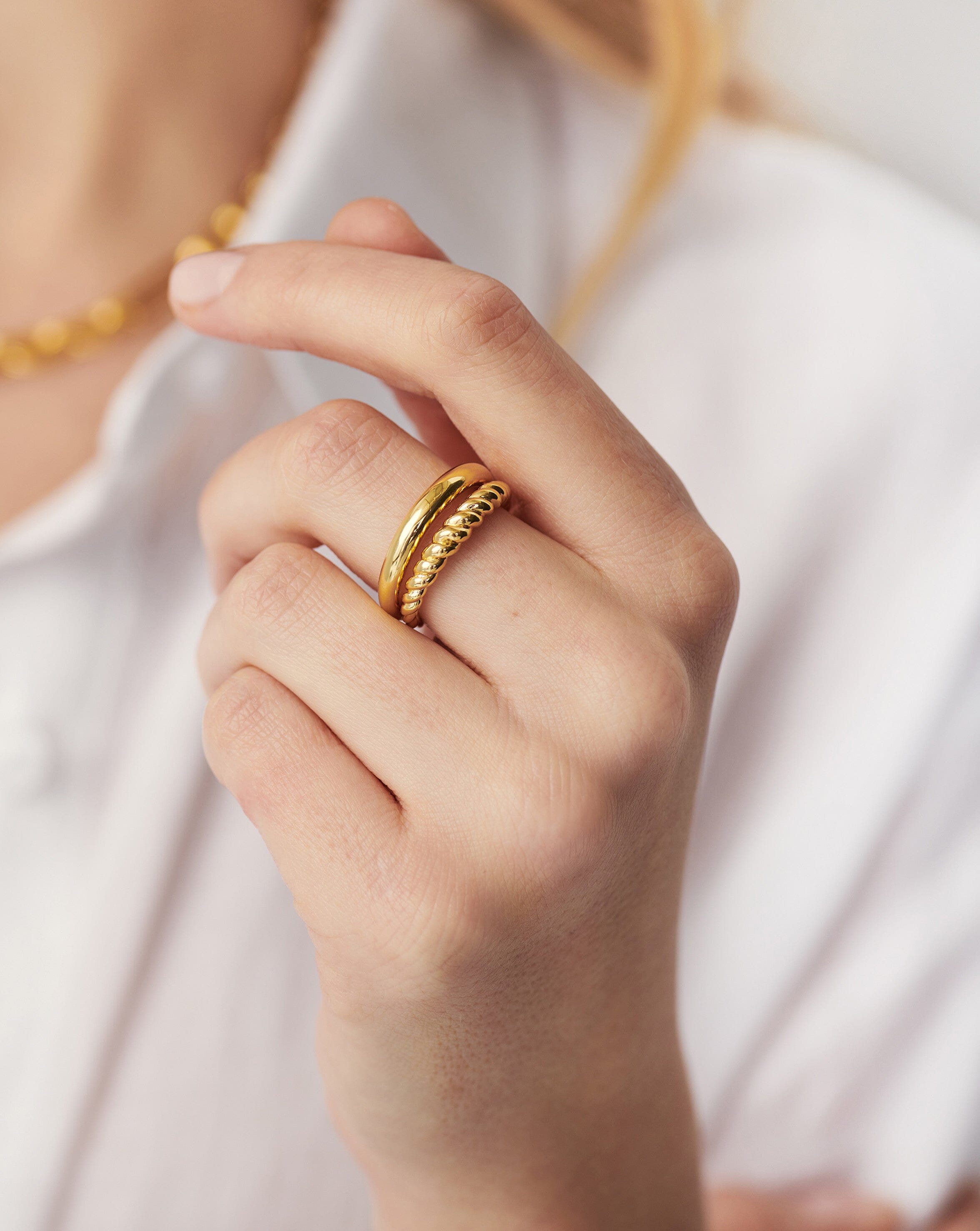 18k Gold Vermeil Radial Ring – Elegant Stackable Jewelry for Women, Perfect for Everyday Wear & Special Occasions