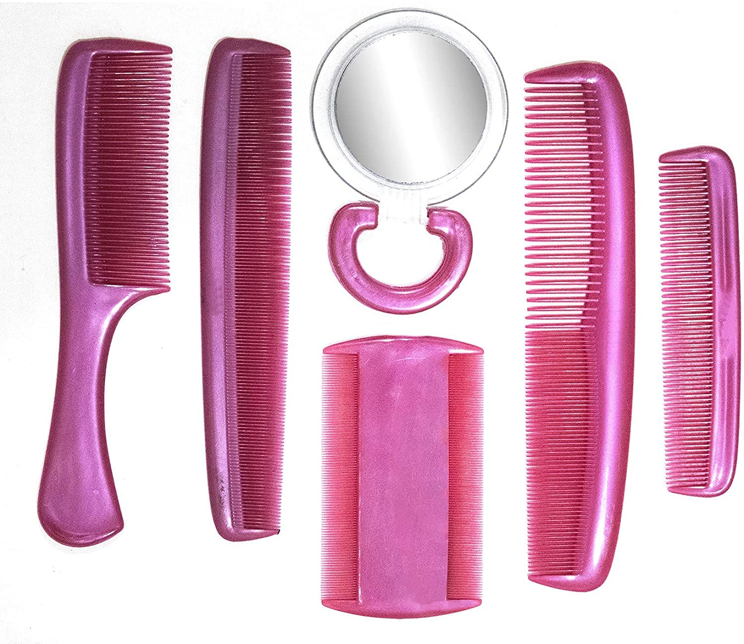 Baal Hair Styling Comb Set - 6 Pcs Professional Salon Combs for Women & Girls - Detangling, Styling & Blowout Tools for Curly, Straight & Thick Hair - Perfect for Home, Salon & Travel Use