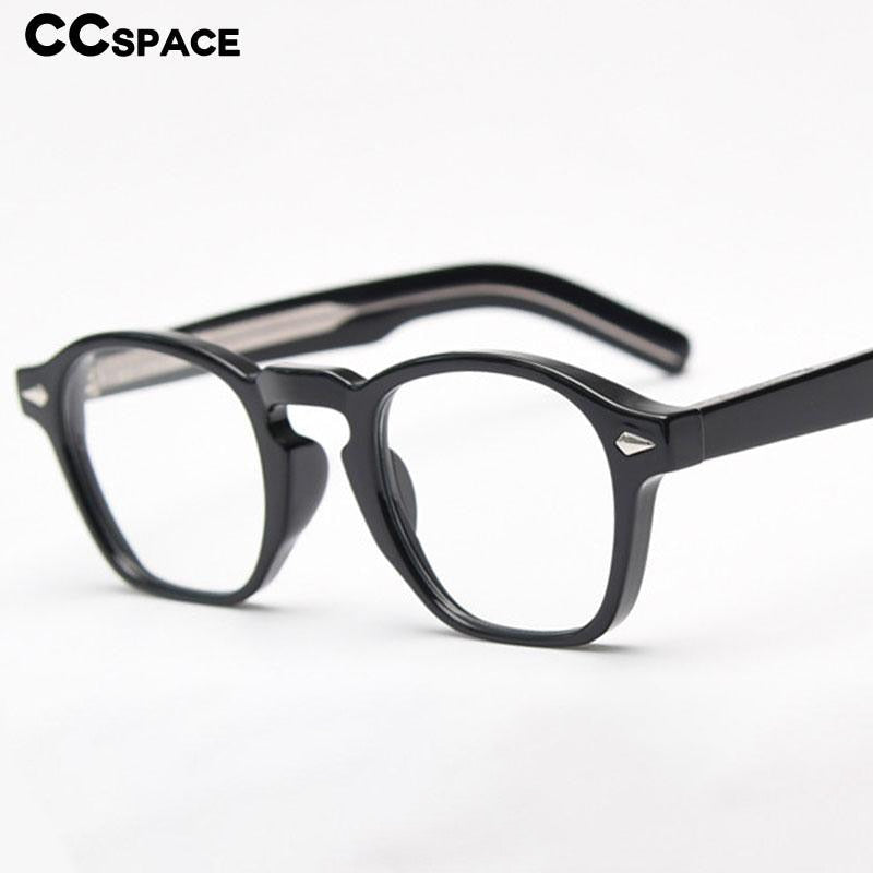 CCspace Unisex Full Rim Square TR90 Acetate Eyeglasses Frame 54998 - Lightweight & Durable for Work, Reading & Fashion