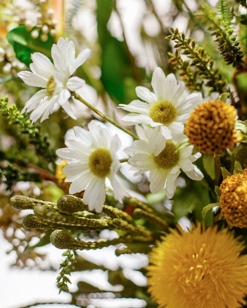 Stunning Modern Artificial Flowers for Dining Room Table - Dandelion, Wheat, Eucalyptus Arrangement | Elegant Home Decor Centerpiece for Weddings, Parties & Interior Design