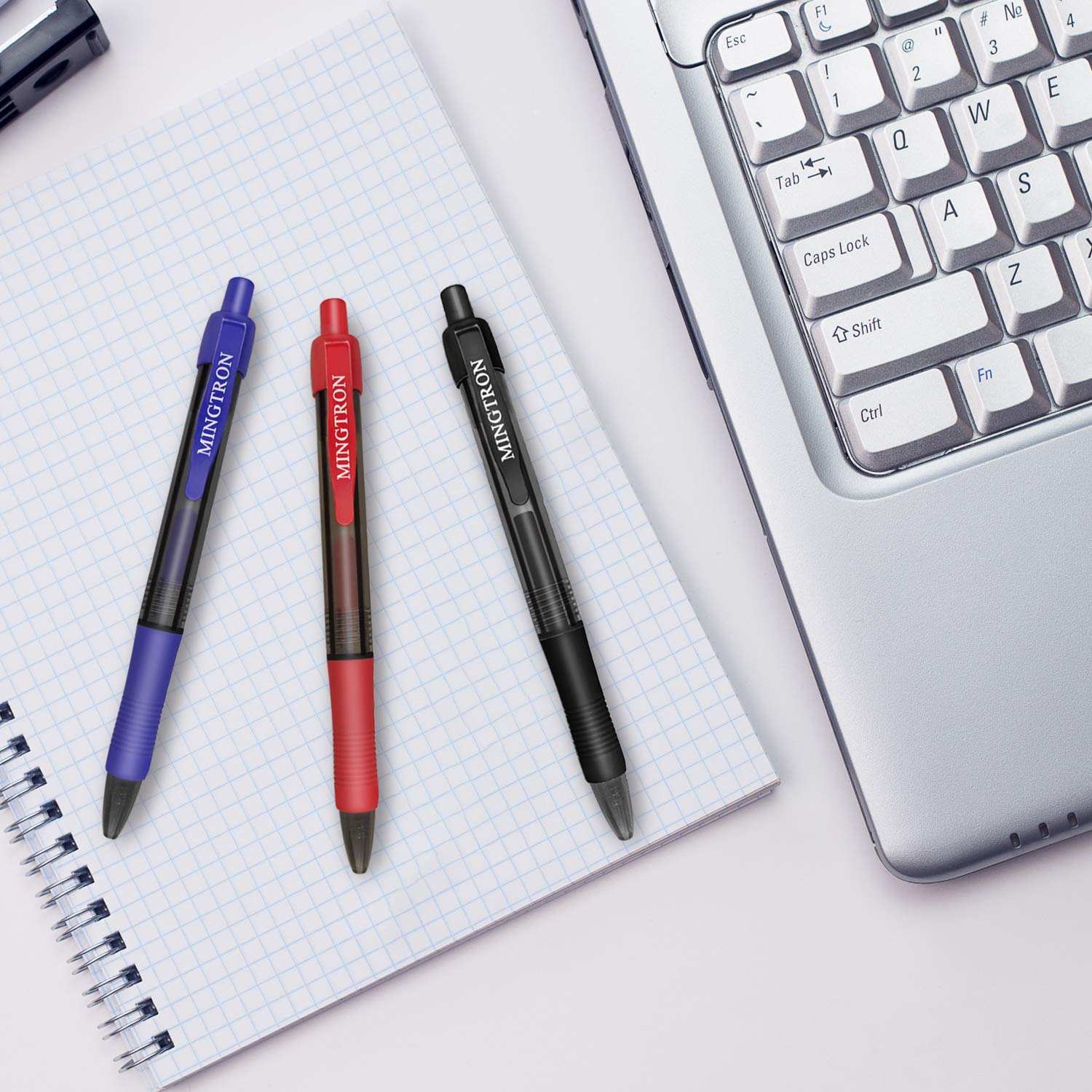 100 Pack Black Gel Pens - 0.5mm Fine Point No Smear Ink Pens for Left Handed Users - Click Retractable Rollerball Pens for Smooth Writing - Perfect for Office, School, Note Taking & Journaling
