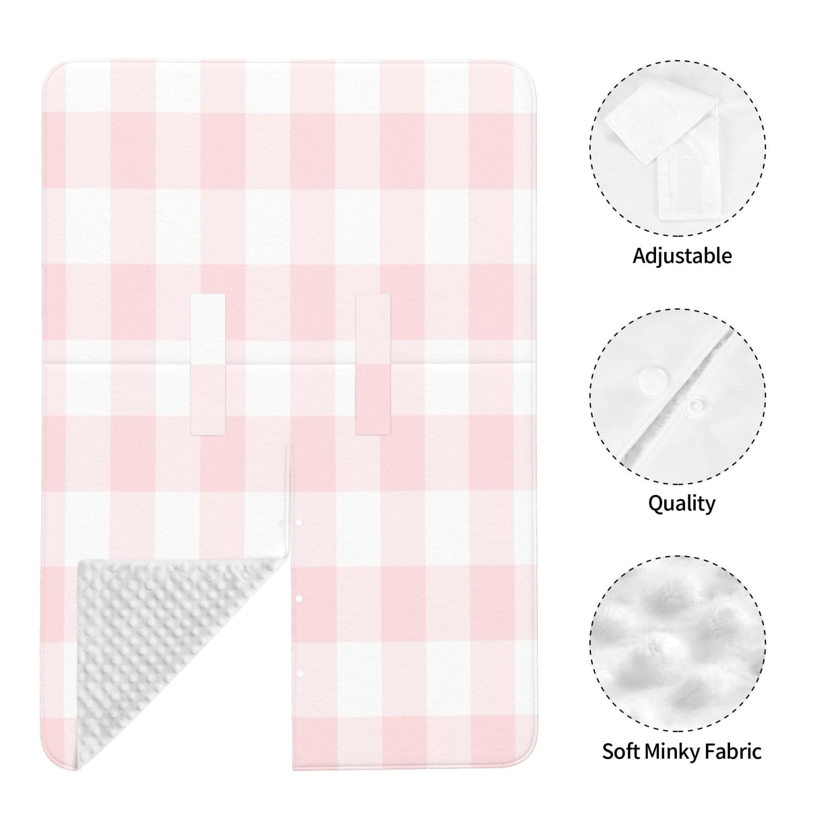 Pink Plaid Baby Car Seat Cover with Peekaboo Opening - Soft Nursing Car Seat Canopy for Newborns & Infants - Perfect for Travel, Stroller, and Shopping Trips