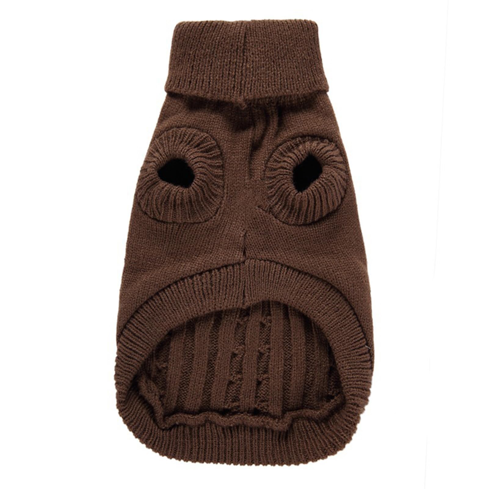 CHBORCHICEN Knitted Pet Sweater - Warm Winter Dog & Cat Clothes for Small Pets (Brown) - Cozy Indoor & Outdoor Wear