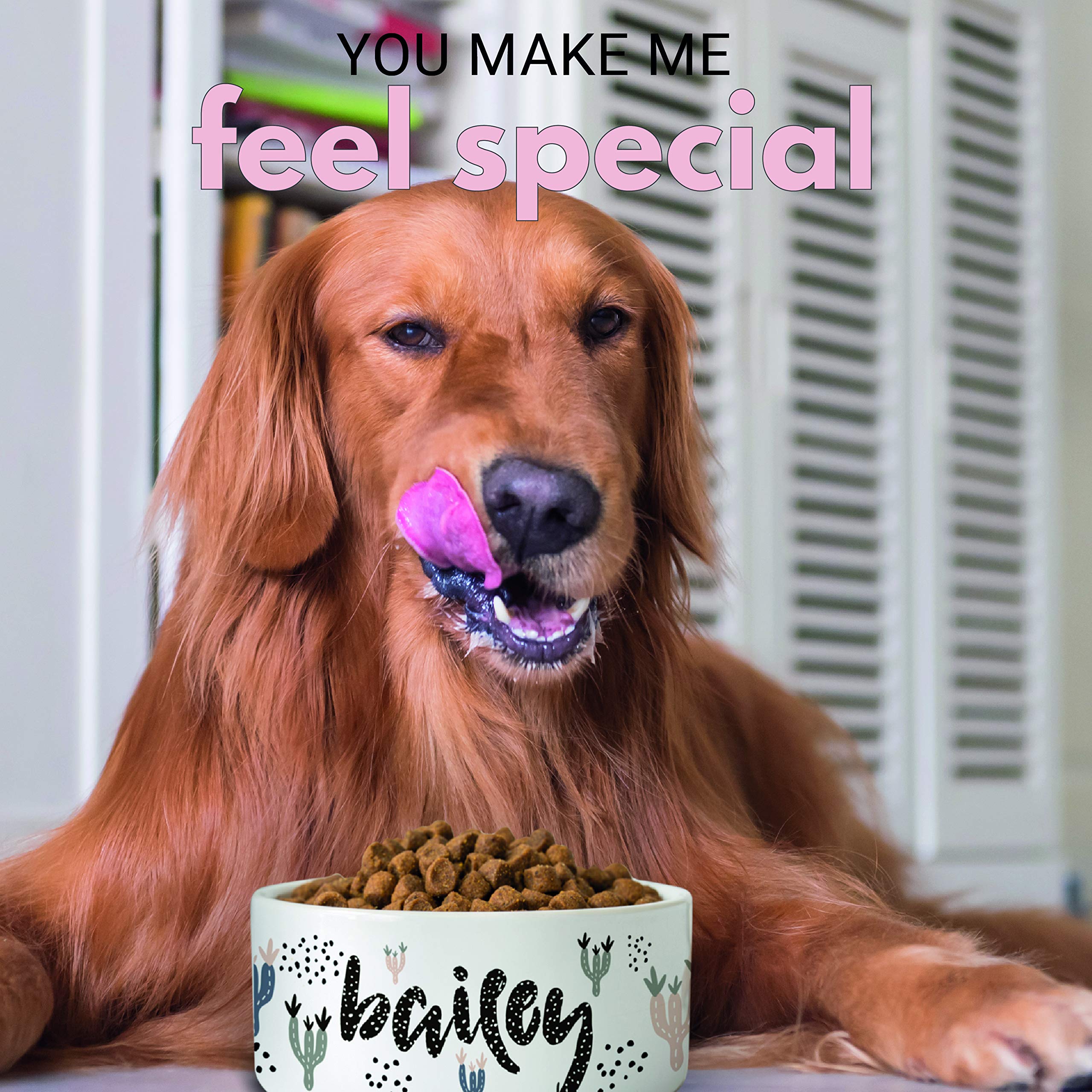 Personalized Ceramic Pet Bowls - Custom Pet Name Bowls for Dogs & Cats - 7 Inch Food & Water Dish - 14 Unique Designs - Perfect Gift for Pet Lovers - Ideal for Home, Office or Travel Use