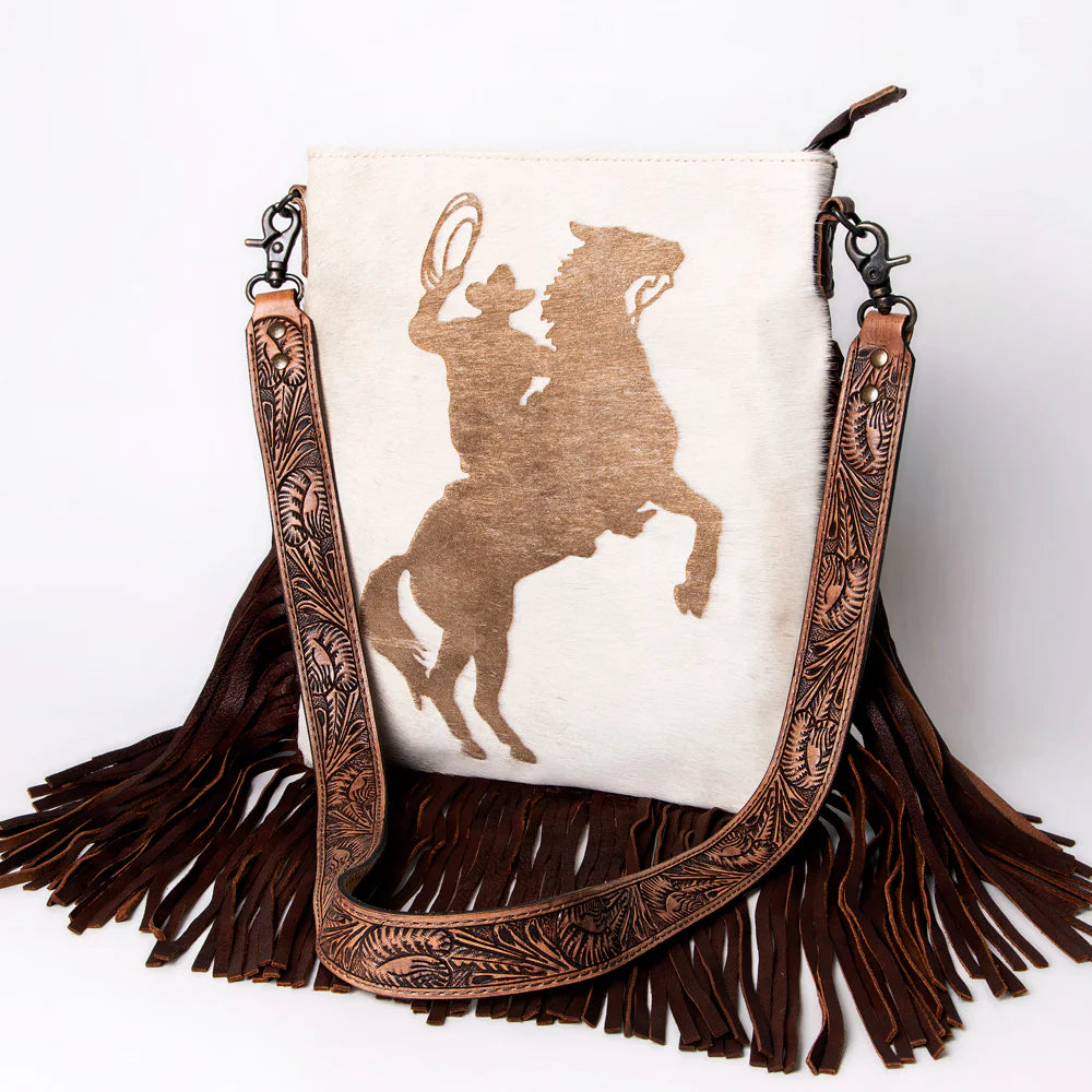 American Darling Yee Haw Hide Purse - Genuine Leather Cowhide Handbag for Women | Perfect for Western Rodeo, Country Music Festivals & Cowgirl Fashion Accessories