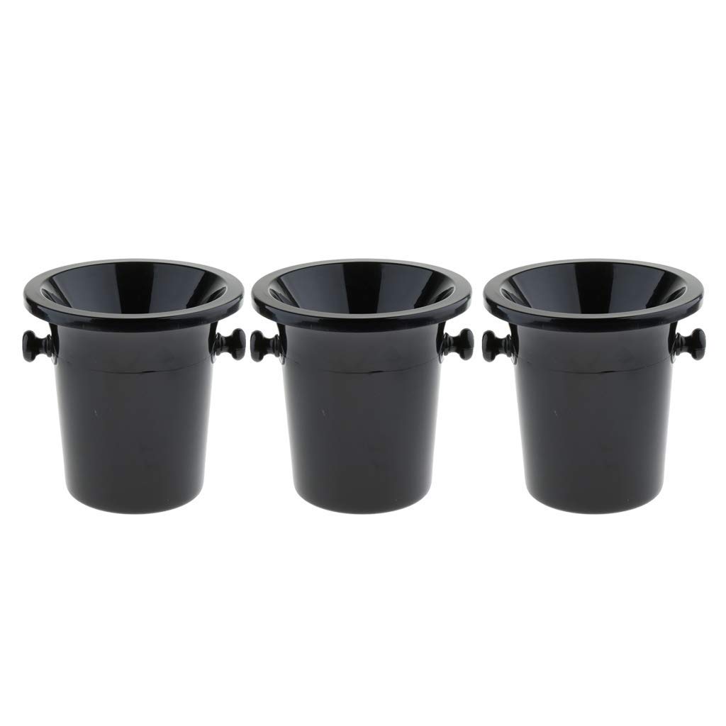 3-Piece Black Plastic Champagne Wine Spittoon Set - 3L Capacity with Funnel for Tastings, Events & Sommelier Use - Durable & Portable Wine Accessories