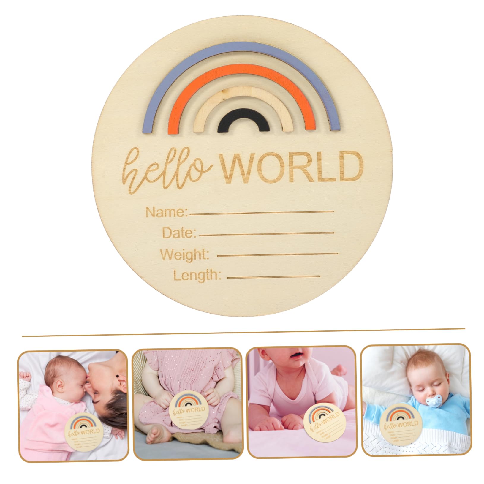 BESTonZON Milestone Announcement Sign - Newborn Photography Props, Baby Name Cards, Commemorative Birth Sign for Baby Showers & Gender Reveals