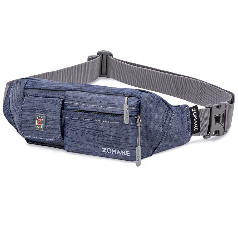 ZOMAKE Adjustable Crossbody Fanny Pack for Women & Men - Water Resistant Waist Bag with Phone Pocket | Perfect for Running, Travel, Hiking, Workout & Daily Use