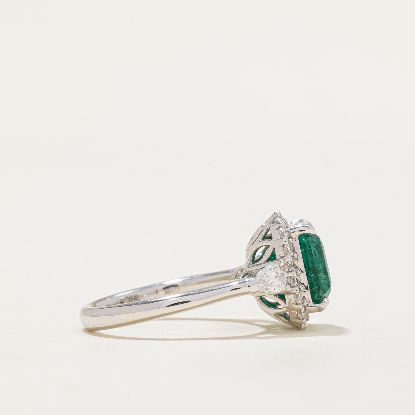 Exquisite 3.72ct Emerald & Diamond Halo Engagement Ring | 0.691ctw GIA Certified | Size 6.25 | Perfect for Wedding, Anniversary & Proposal Gifts