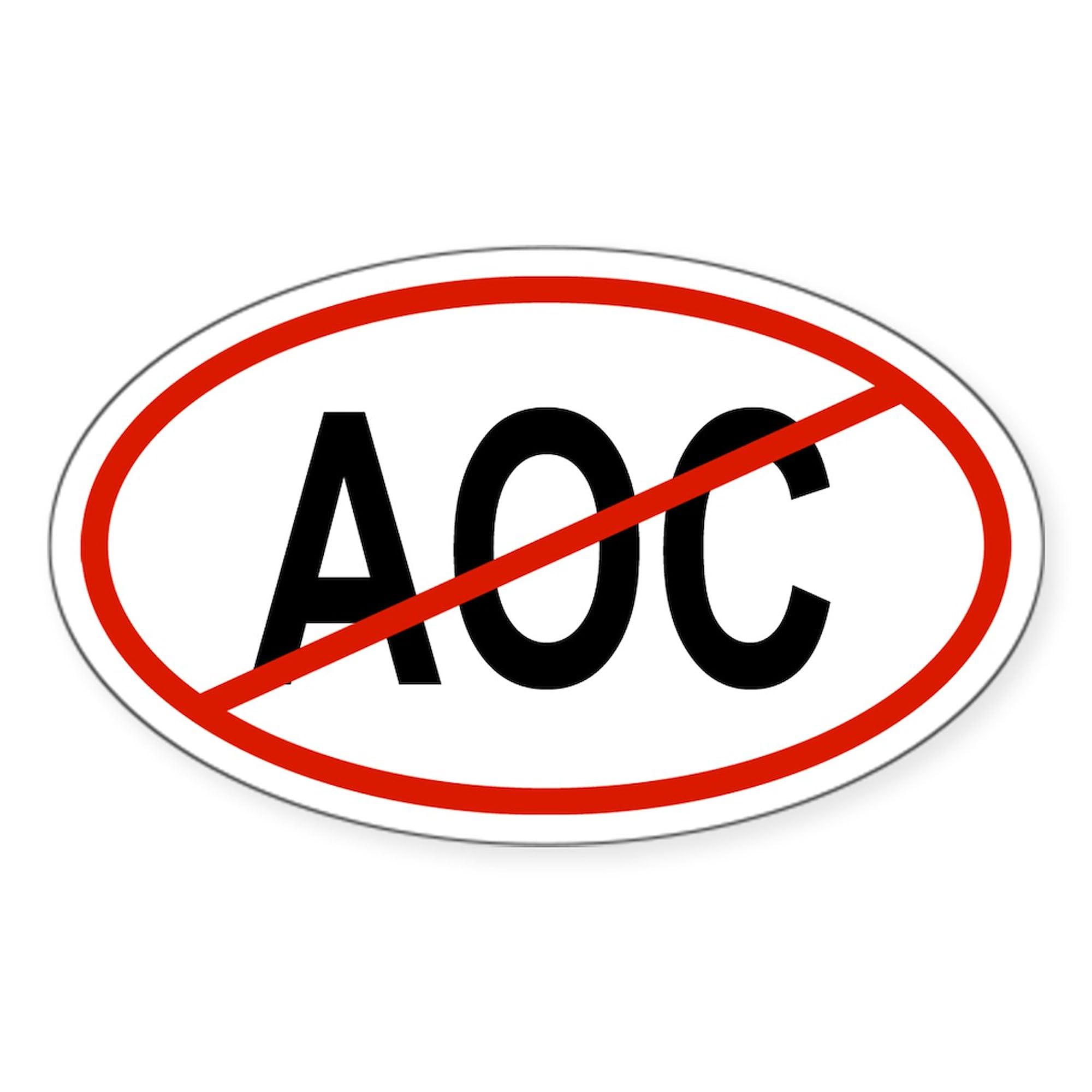 AOC Oval Sticker - Durable Car Bumper Decal for Political Support