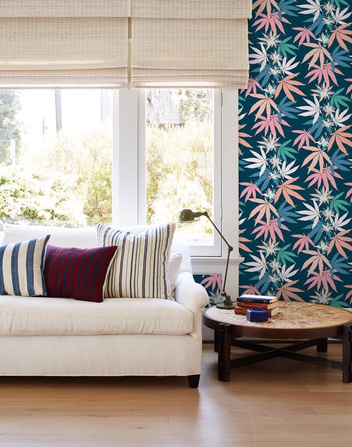 Nathan Turner 'Girls Best Friend' Deep Blue Wallpaper - Elegant Floral Peel and Stick Wallpaper for Girls' Bedroom, Nursery, or Home Decor