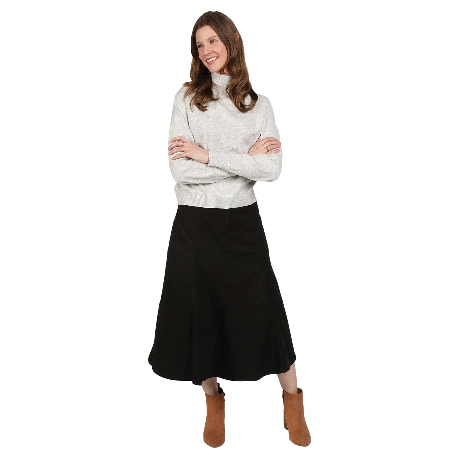 CATALOG CLASSICS Women's Long Denim Skirt - Blue High Waist Midi Jean Skirt for Women | Casual Outfit, Boho Style, Everyday Wear