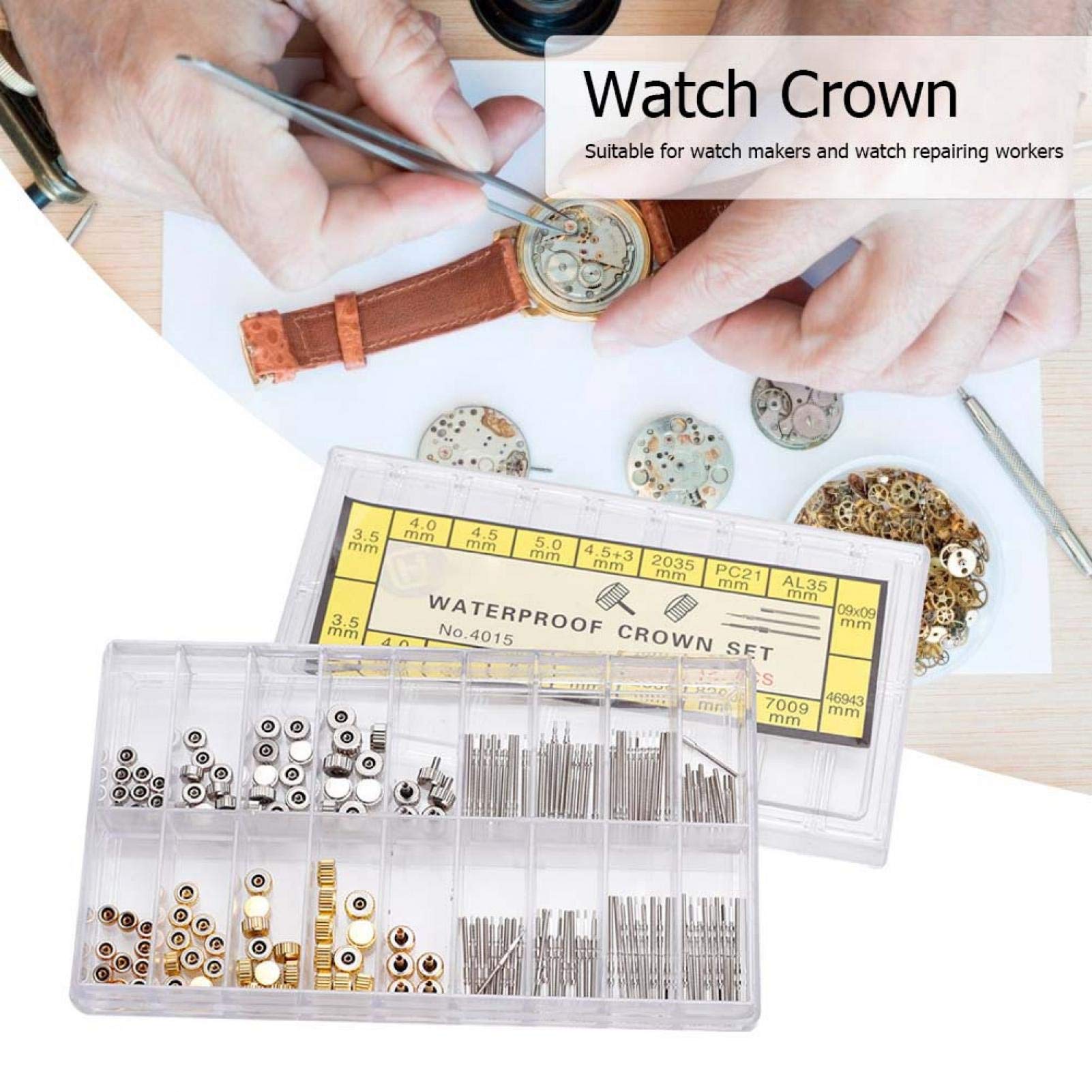 Watch Repair Kit with Crown & Stem Extender - Stainless Steel Tool Set for Watch Maintenance & DIY Fixes