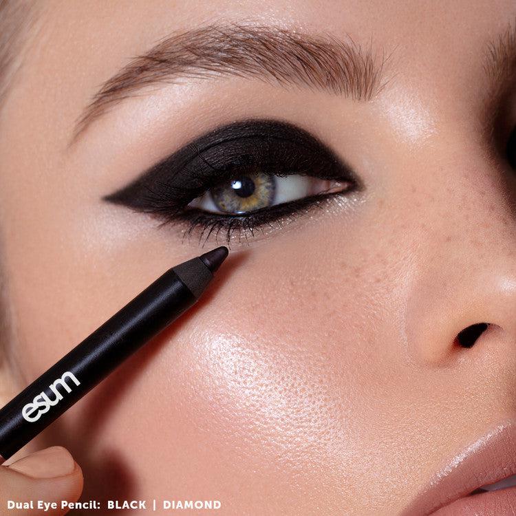Esum Dual Eye Pencil - Waterproof Eyeliner for Long Lasting Makeup, Perfect for Smokey Eyes & Winged Liner - Great for Daily Use, Parties & Special Occasions
