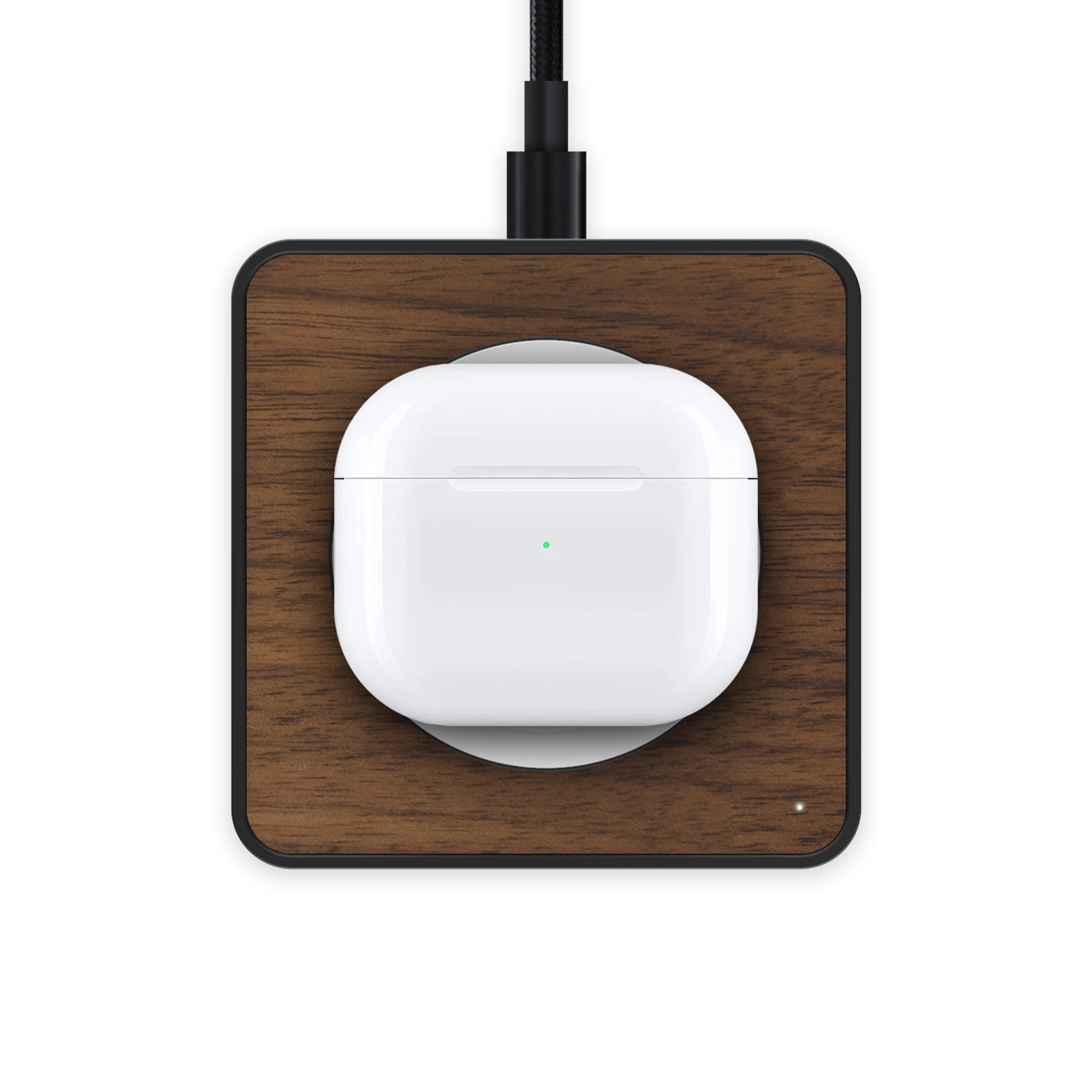 Premium Walnut Wood Wireless Charging Pad with MagSafe® - Fast Qi Charger for iPhone 14/13/12, AirPods & Android Phones - Elegant Desktop Charging Station for Home & Office