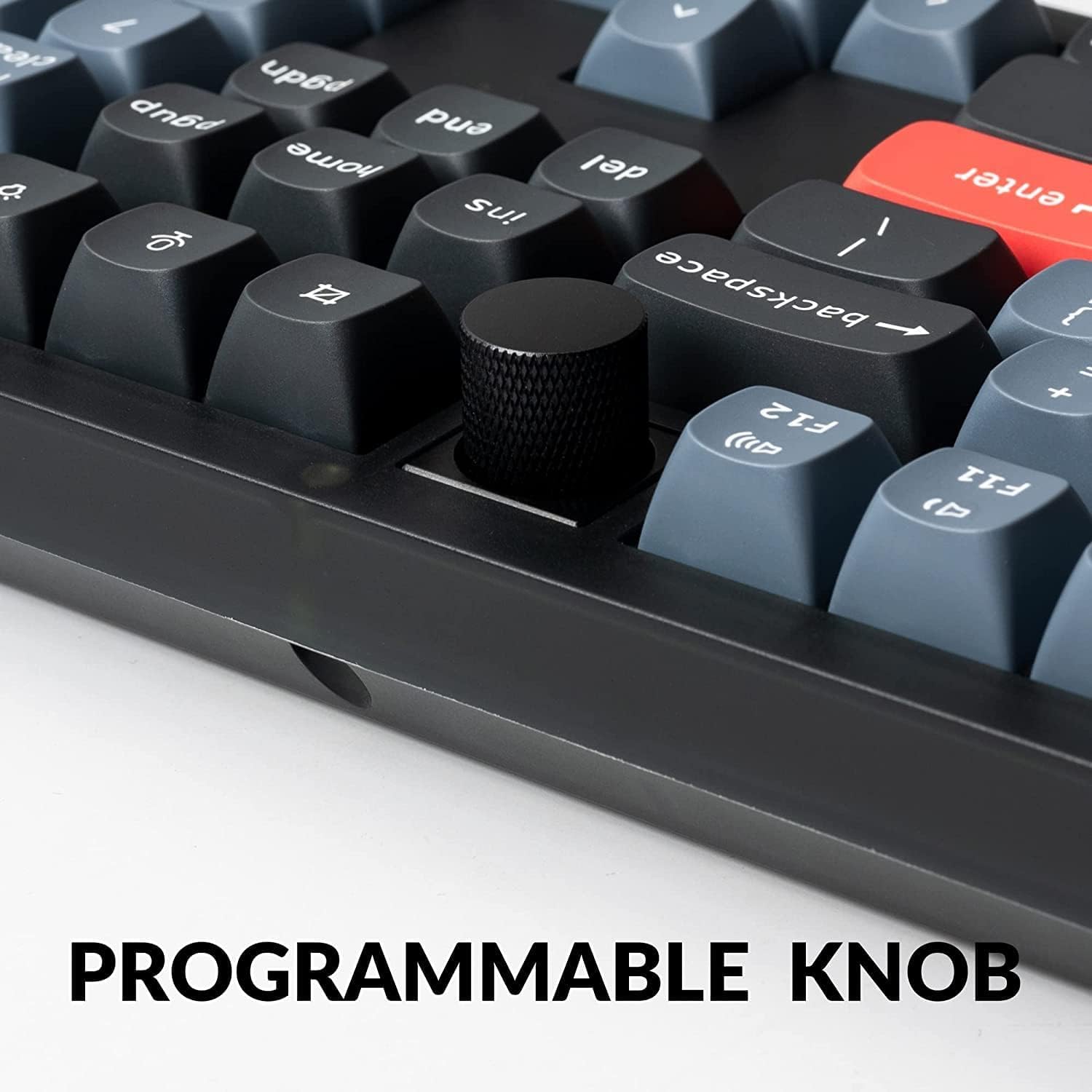 Keychron V6 100% Layout Custom Mechanical Keyboard - Wired RGB Backlit with Knob, 108 Keys QMK/VIA Programmable, Hot-Swappable K Pro Red Switches, PBT Keycaps for Mac & Windows (Frosted Black) - Perfect for Gaming, Coding & Office Work