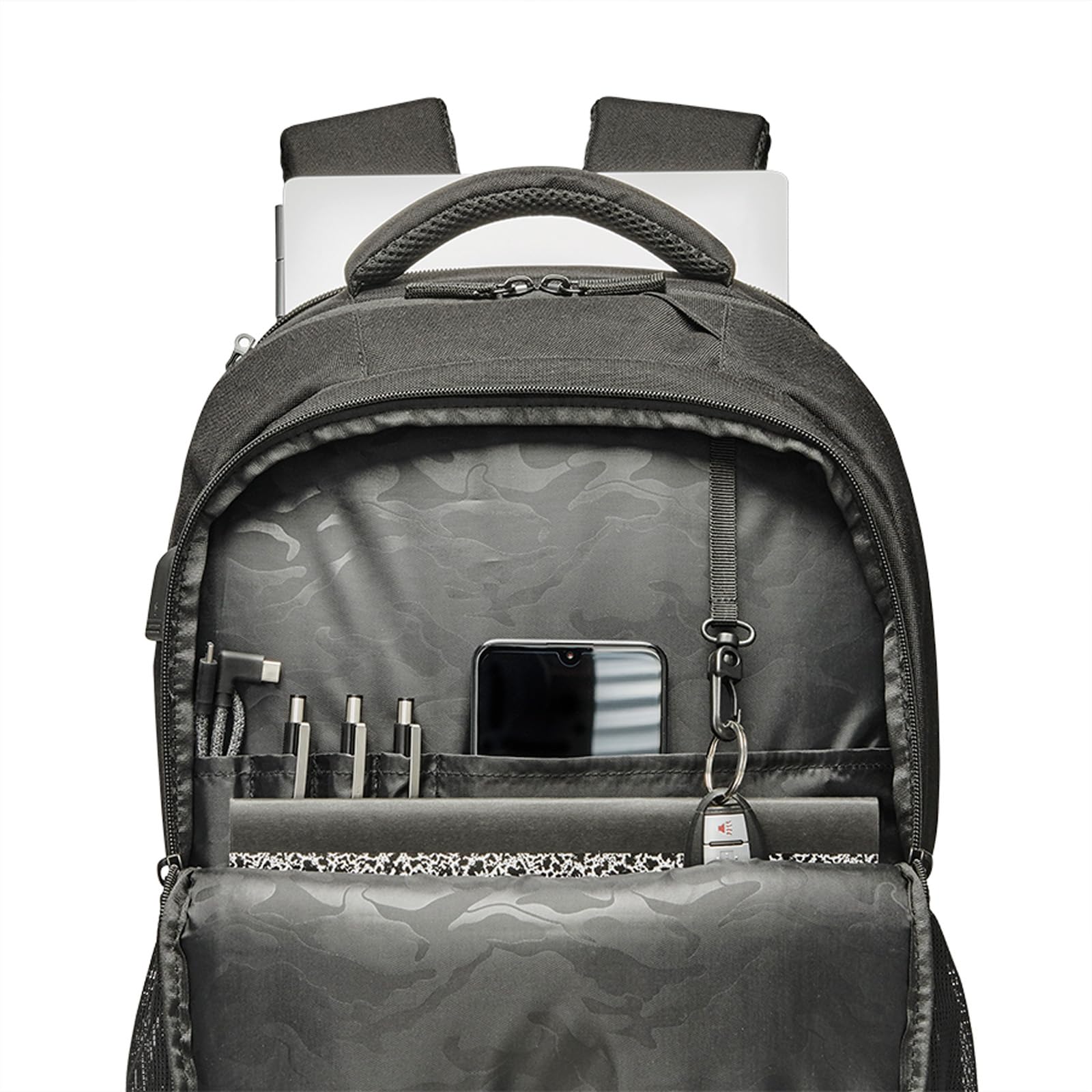 Solo New York Re:Define Laptop Backpack for 15.6 Inch Laptop - Durable Water-Resistant Business Backpack with USB Charging Port - Perfect for Work, Travel & College Students (Black)