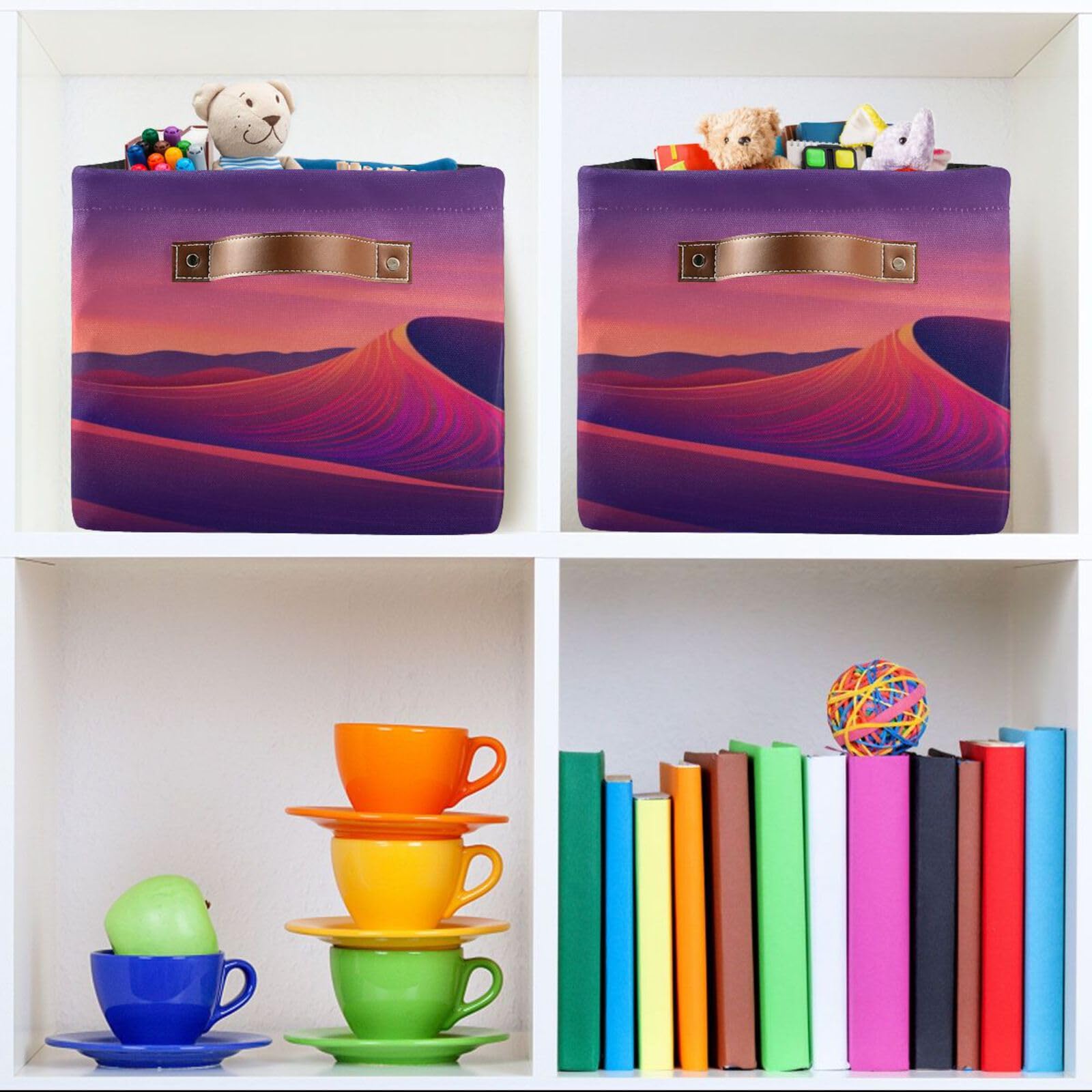 Large Fabric Storage Bins with Handles - Closet & Shelf Organizers for Clothes, Toys & Home Decor