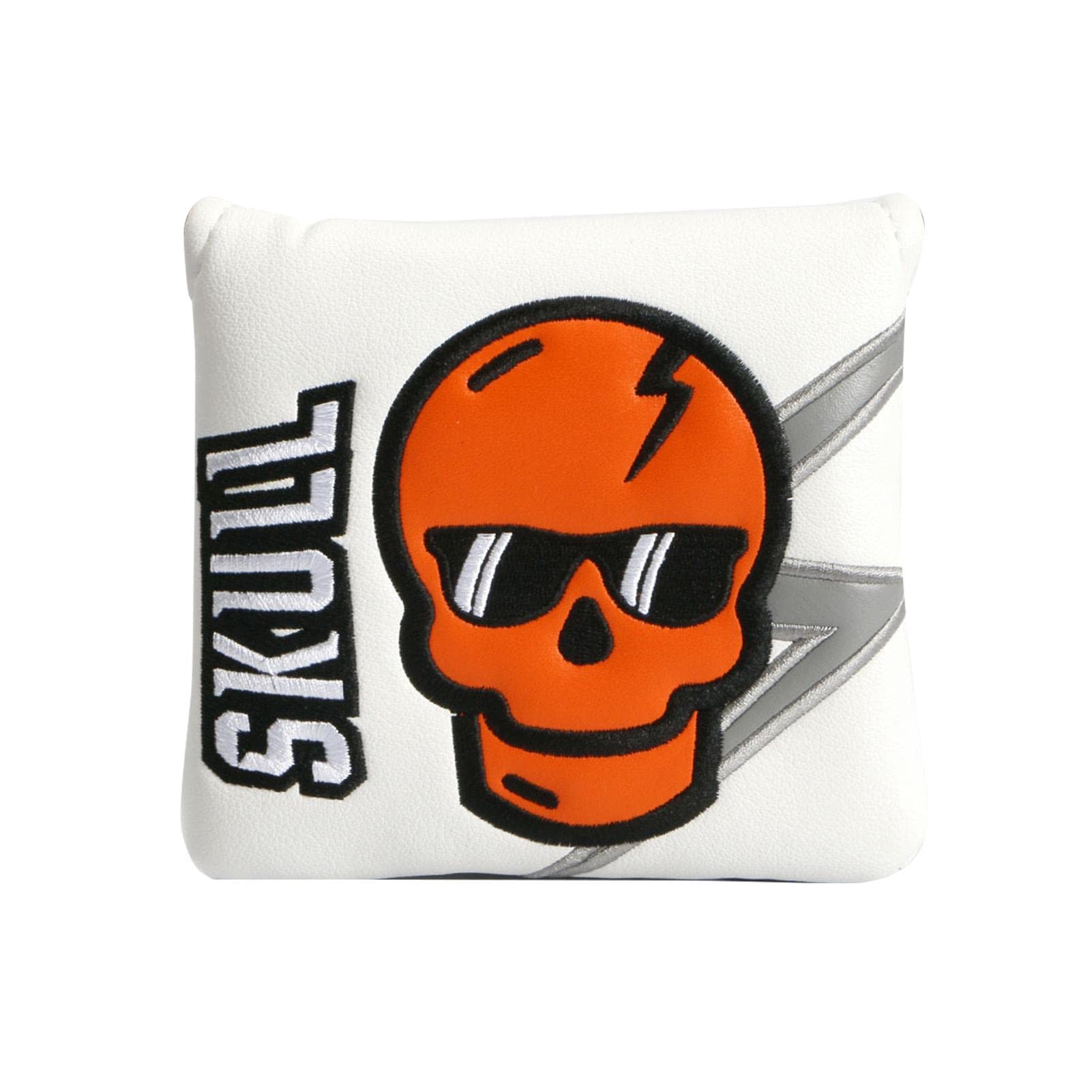 Premium Magnetic Golf Putter Head Cover - Skeleton Design Square Golf Club Cover for Men | Durable Leather & Polyester with Strong Magnet | Perfect for Golf Course, Driving Range & Club Protection
