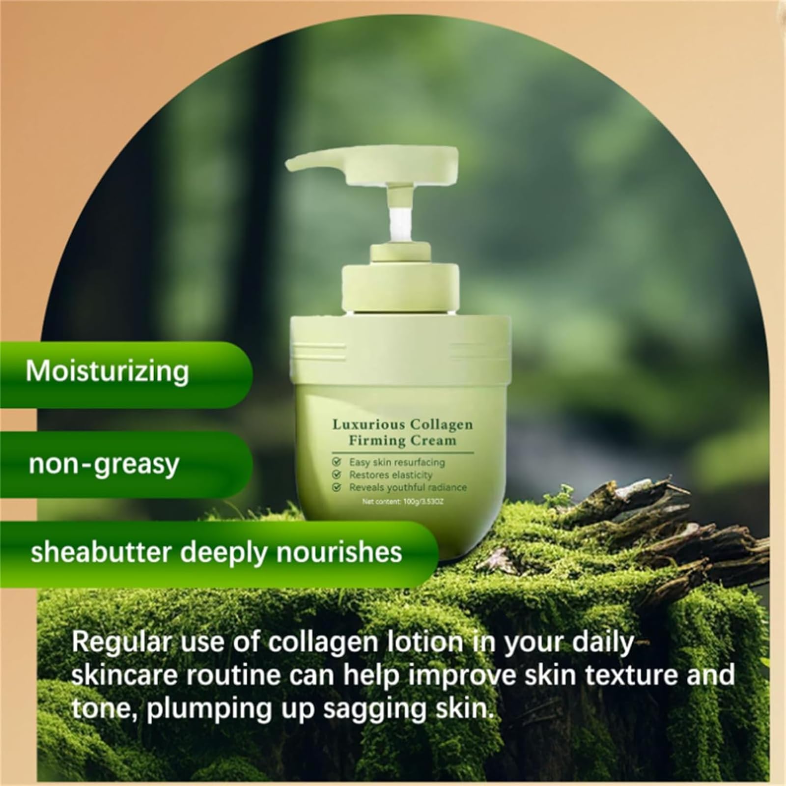 Premium Collagen Firming & Tightening Body Cream - Deep Moisturizing Anti-Aging Lotion for Smooth, Youthful Skin | Skin Care Treatment for Face, Neck & Hands | 1.7 oz (1 Count) - Perfect for Daily Hydration & Nighttime Skin Repair