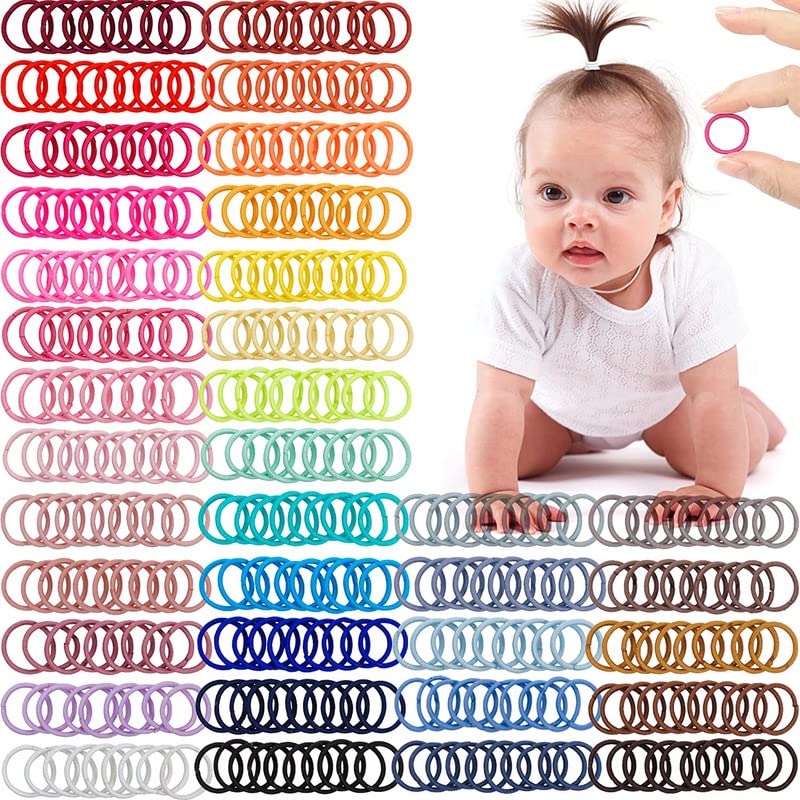 Shidara No-Crease Elastic Hair Ties for Baby & Toddler Girls - 100pcs Small Ponytail Holders, Soft Hair Elastics for Kids | Multi-Color Pack | Perfect for School, Play & Special Occasions