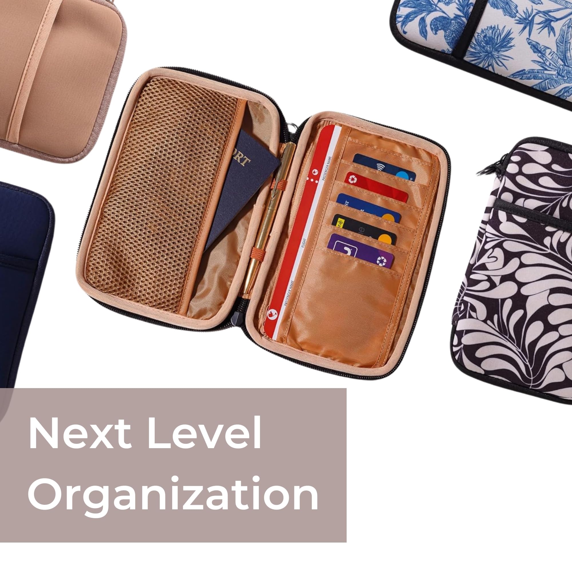 Premium RFID Blocking Passport Holder for Women - Large Travel Wallet with Wrist Strap, Multiple Document Pockets & ID Card Slots - Perfect for International Trips, Airplane Travel & Cruise Vacations