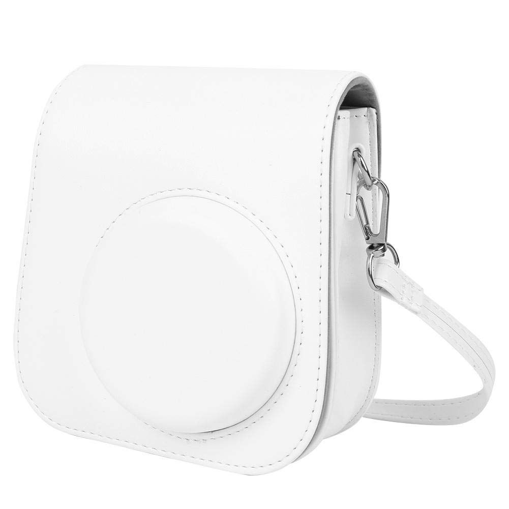 Fujifilm Mini 11 Camera Protector Cover - Adjustable Shoulder Strap Camera Case Bag, Durable & Stylish White Protective Pouch for Travel, Outdoor Photography & Everyday Use