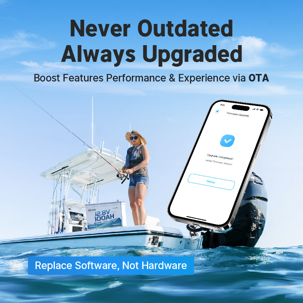 Redodo 12V 100Ah 900CCA Group 27 Deep Cycle Marine Battery with Bluetooth & Auto Heating - Perfect for Boats, RVs, and Off-Grid Power Systems