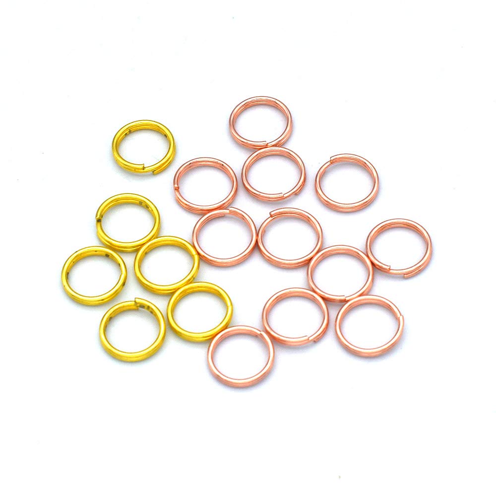 10mm Stainless Steel Key Rings 200pcs - Gold Jewelry Charms & Key Fobs for DIY Crafts