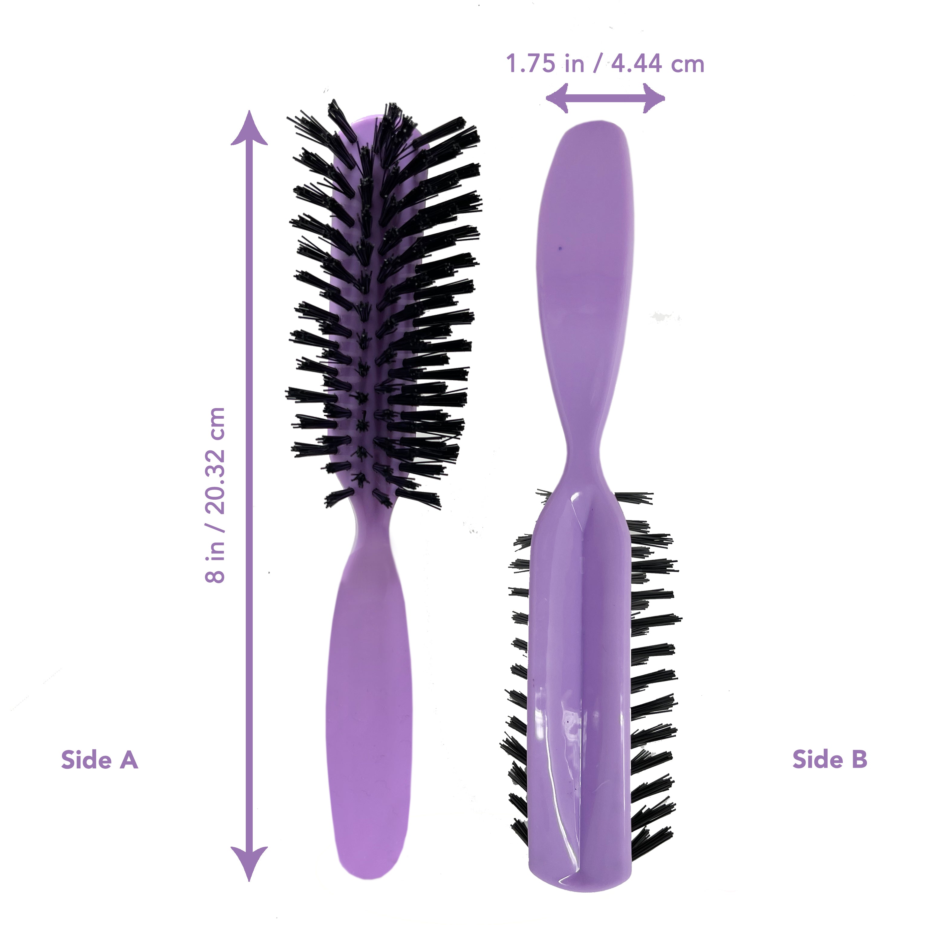 Styling Gear 7 Row Hair Brush with Nylon Bristles - 2 Pack Detangling Brush for Smooth & Shiny Hair - Perfect for Home, Salon & Travel Use