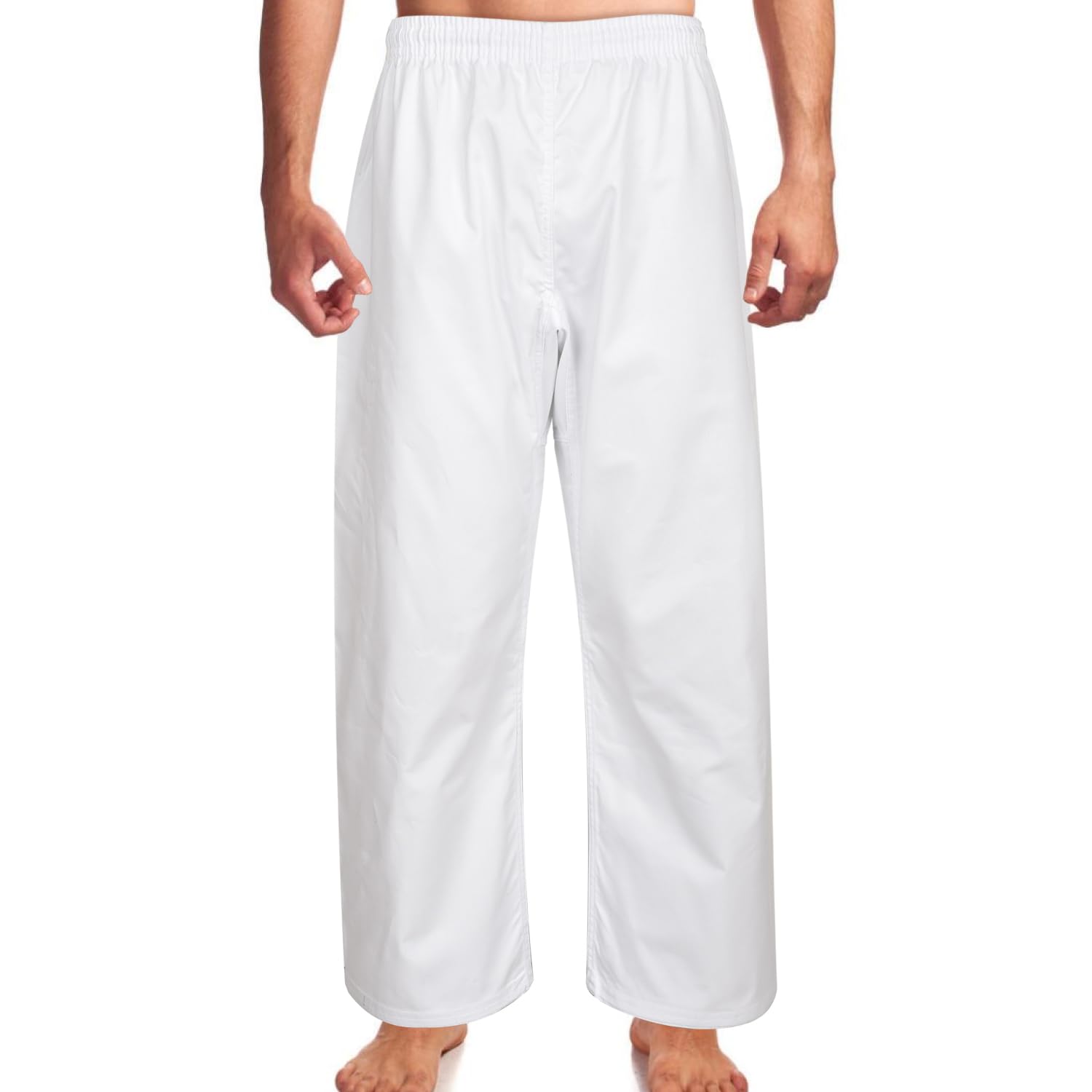 Premium 8oz White Karate Pants for Men - Adult Martial Arts Training Trousers | Perfect for Karate, Taekwondo & MMA Practice