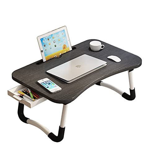 VebaCidi Twin Bed Desks with Drawer & Holder - Black & Pink for Dorm & Home Office