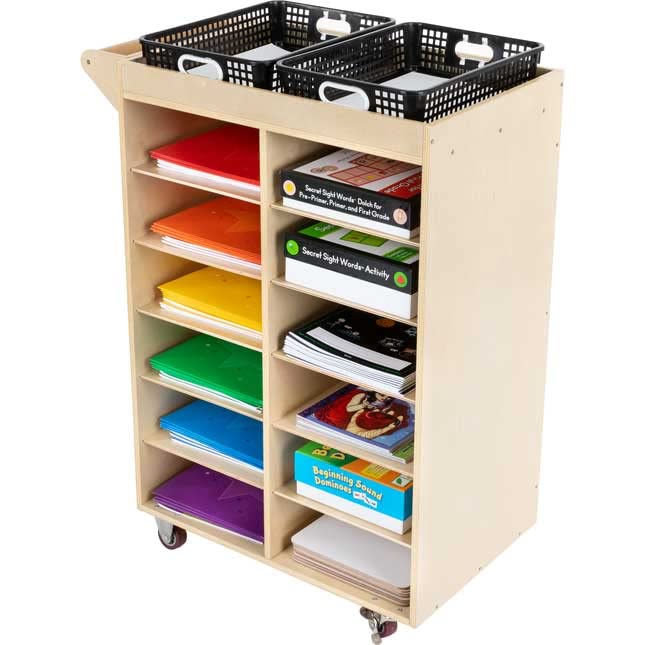 Really Good Stuff Rolling Organizer with Magnetic Dry Erase Board - Portable Storage Cart for Classroom, Office & Home Organization