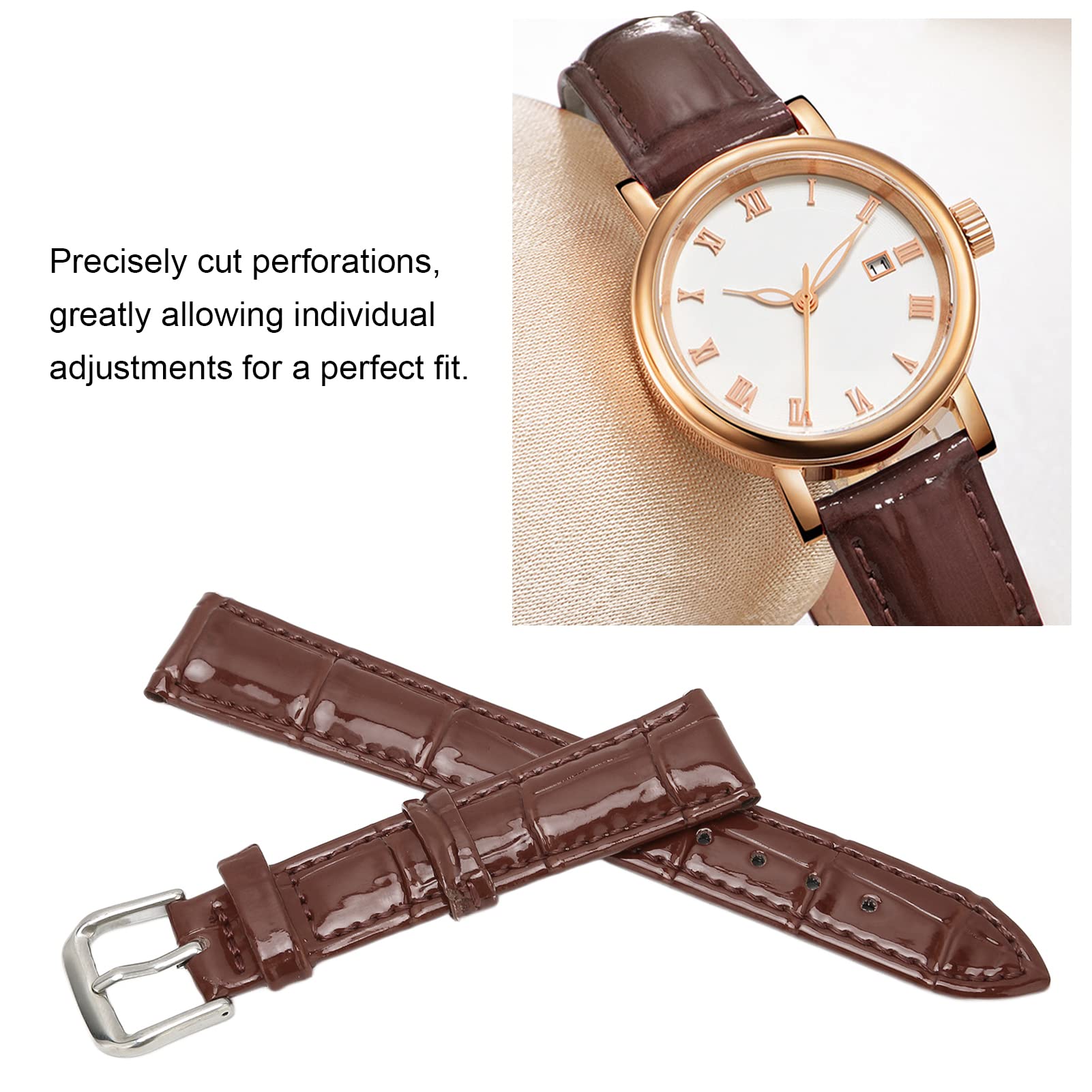 Premium PU Leather Watch Band - Breathable Multicolor Replacement Strap for Smartwatches & Fitness Trackers (Brown) | Perfect for Daily Wear, Office & Gym Use